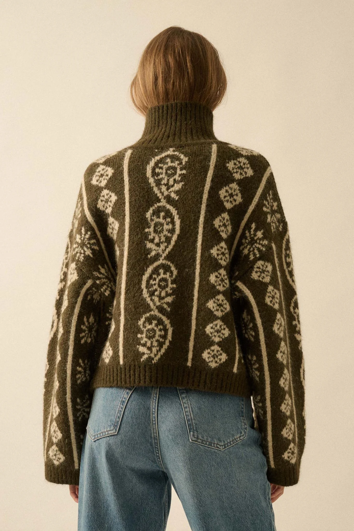 First Frost Mock-Neck Nordic-Knit Sweater - Image 9