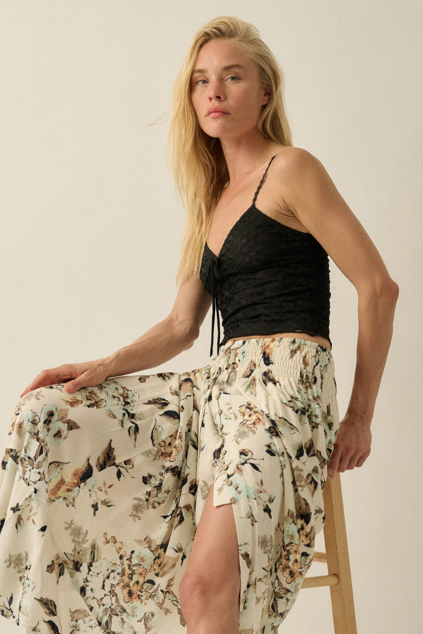 First Kiss Floral Lace Cropped Cami Top - Image 13