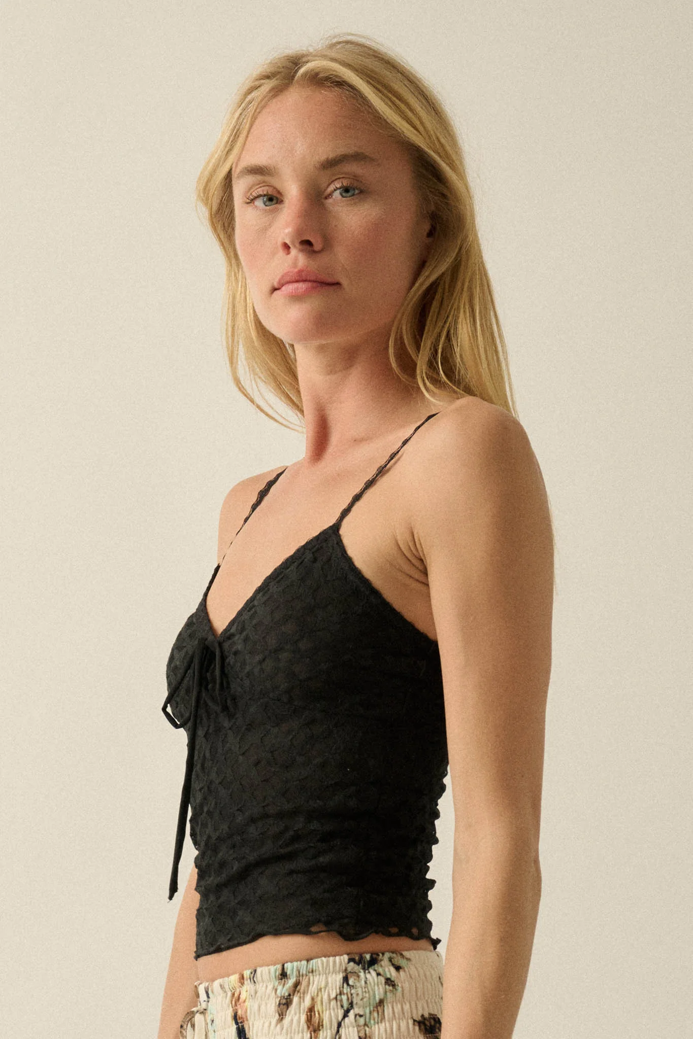 First Kiss Floral Lace Cropped Cami Top - Image 15