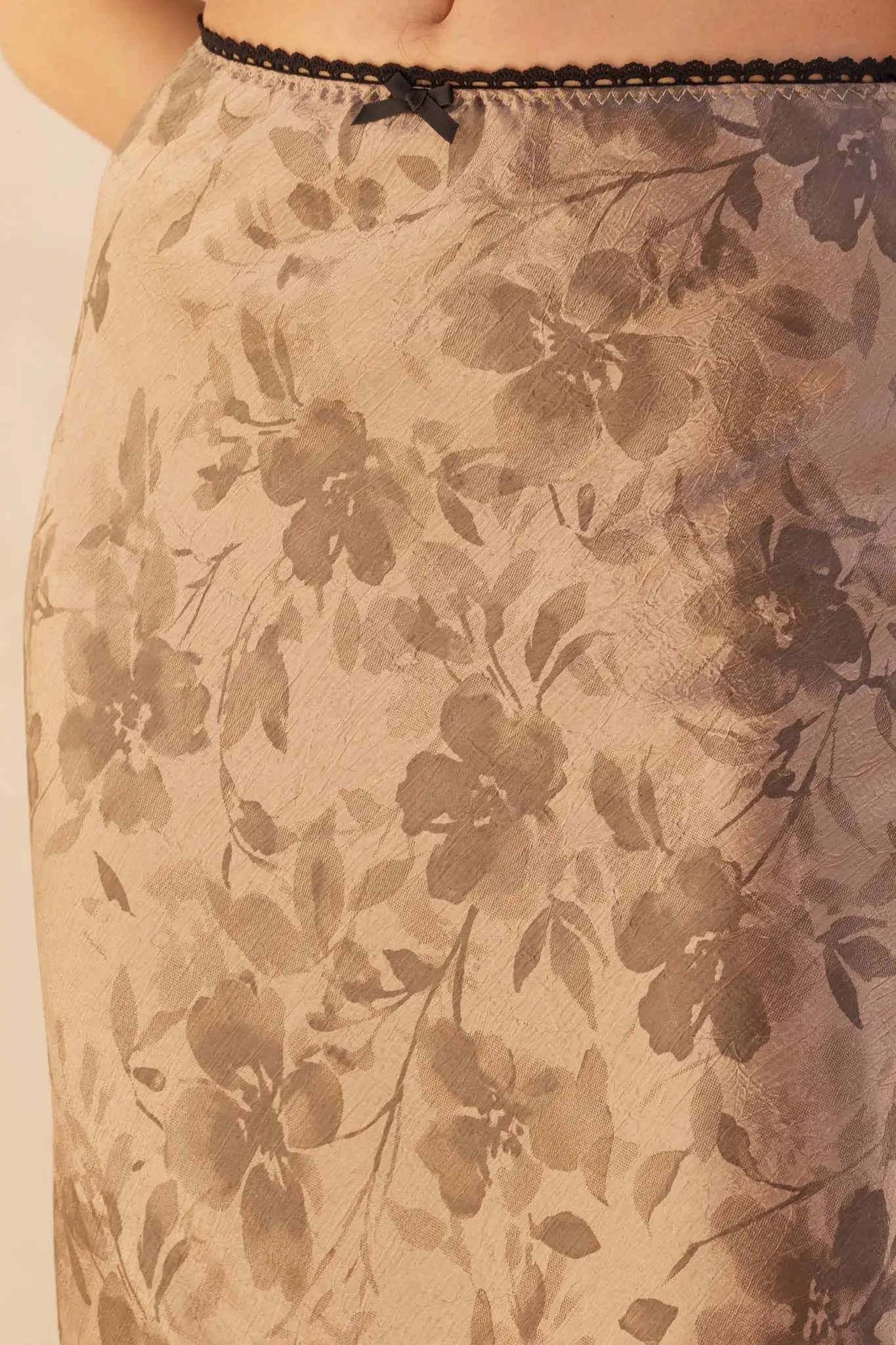 Flashy Flowers Floral Satin Maxi Skirt - Image 3