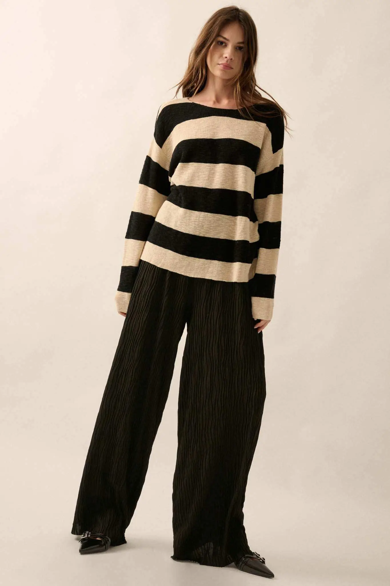 Flow Me Away Wavy Ribbed-Knit Wide-Leg Pants - Image 10