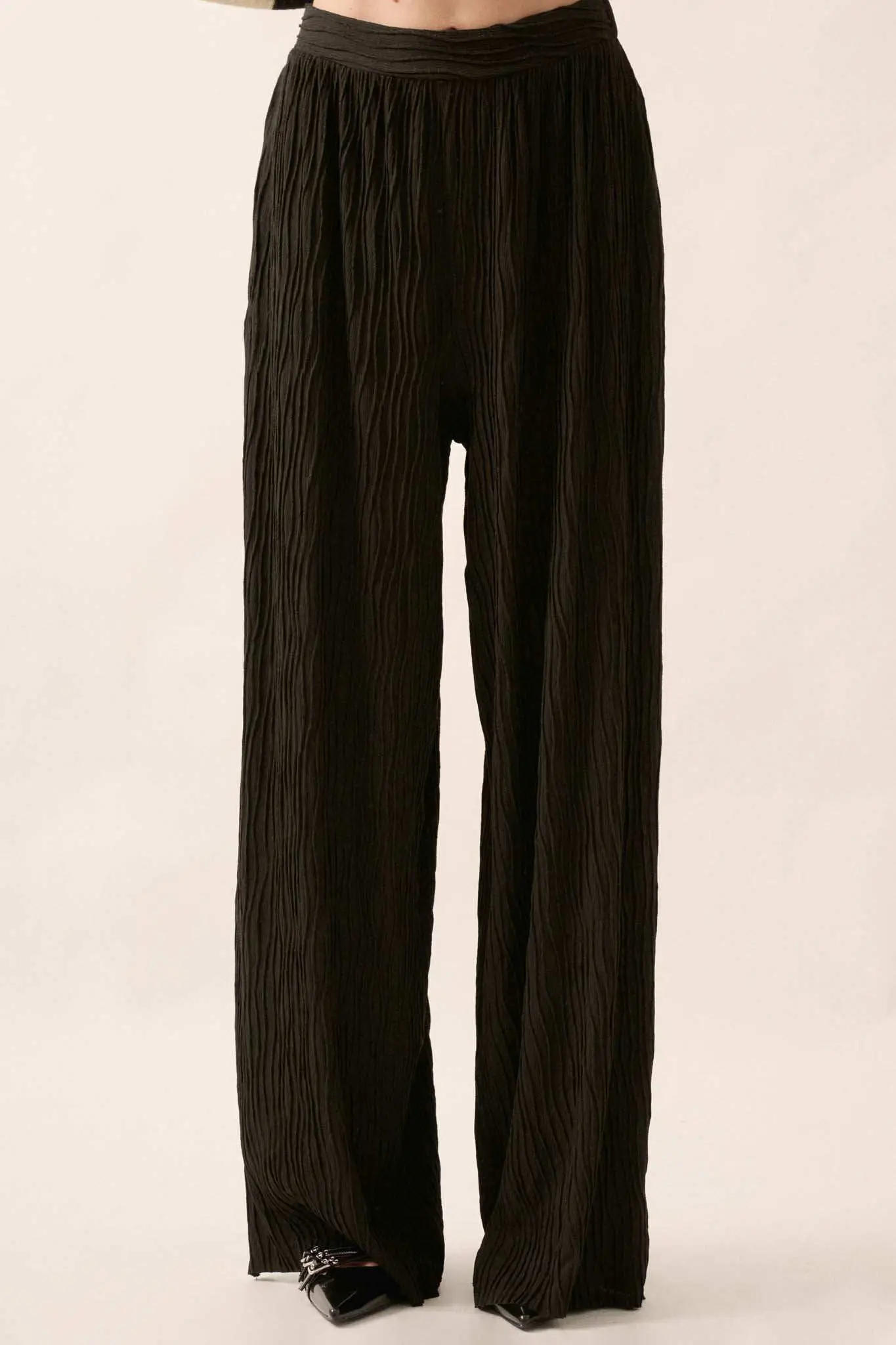 Flow Me Away Wavy Ribbed-Knit Wide-Leg Pants - Image 11
