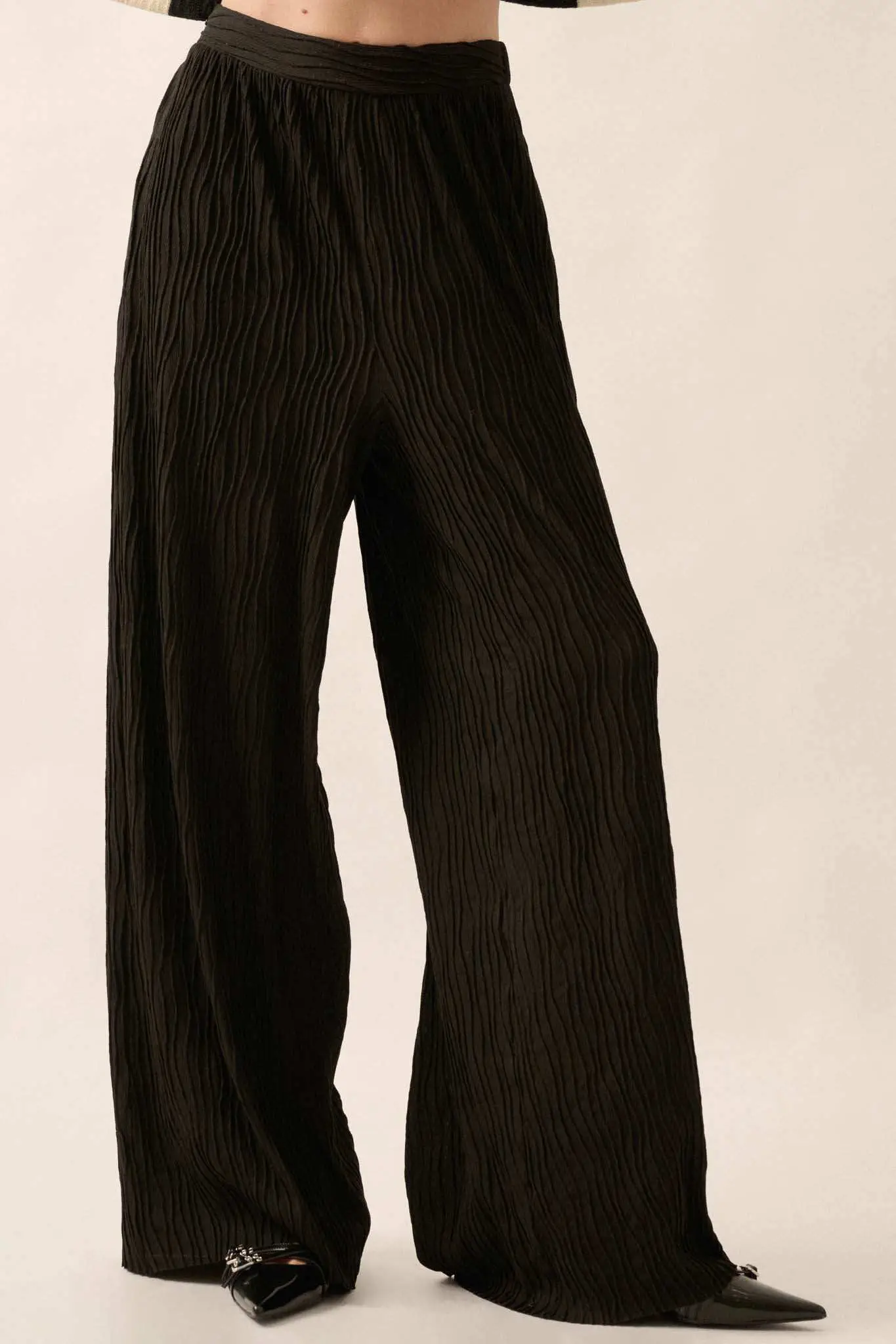 Flow Me Away Wavy Ribbed-Knit Wide-Leg Pants - Image 7