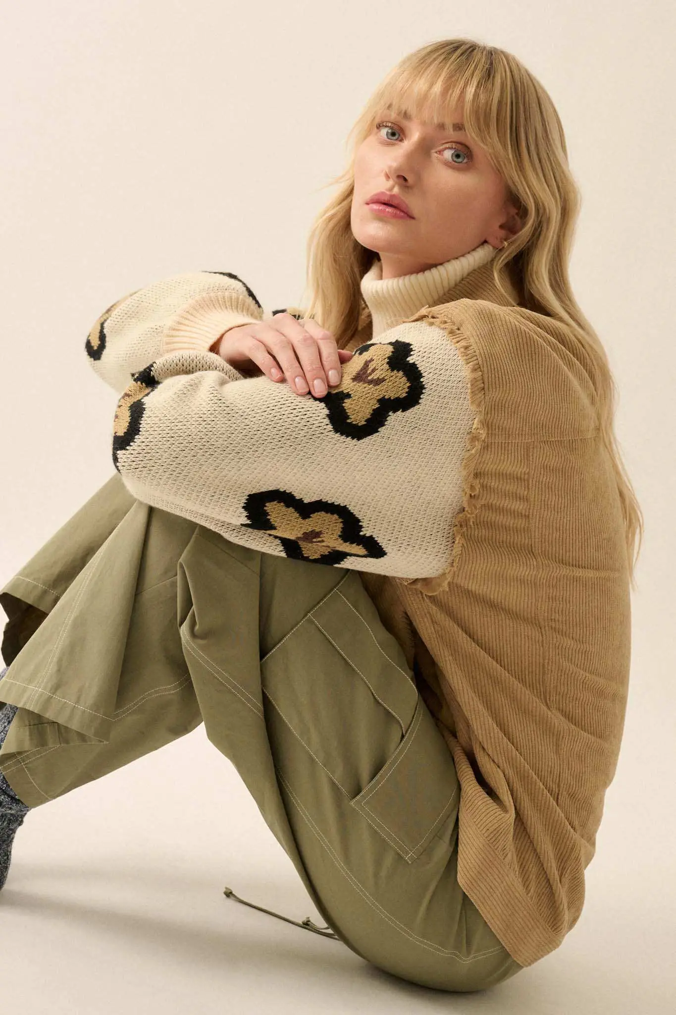 Flower and Furrow Sweater-Sleeve Corduroy Jacket - Image 10