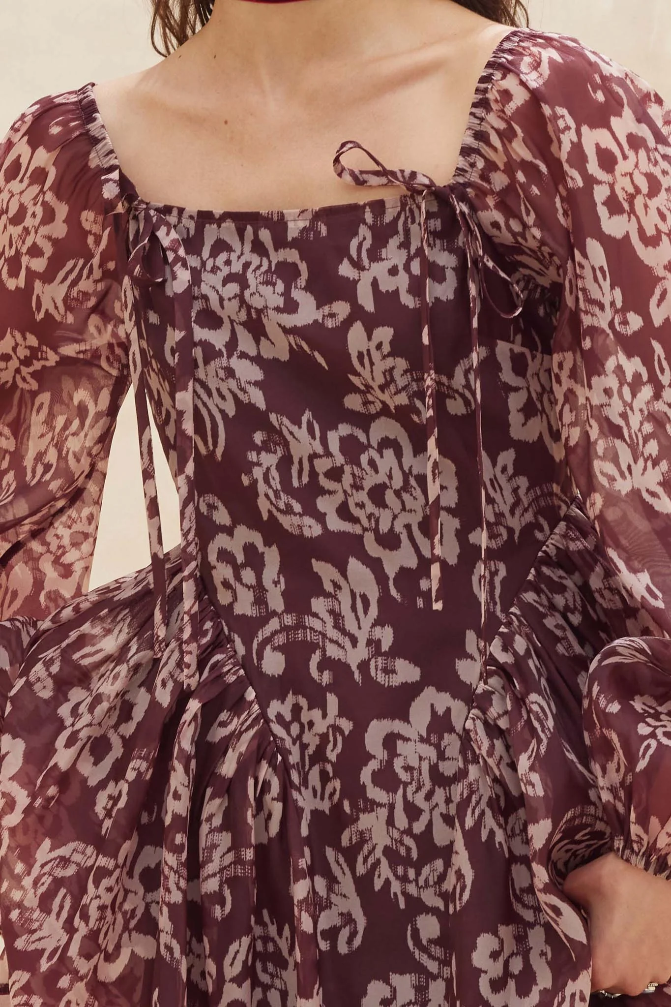 Flowering Grace Floral Organza Peplum Mini Dress - Image 3