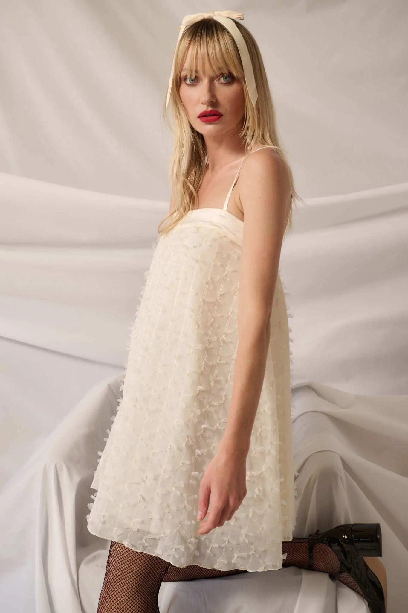 For the Girls Bow-Trimmed Babydoll Mini Dress - Image 5