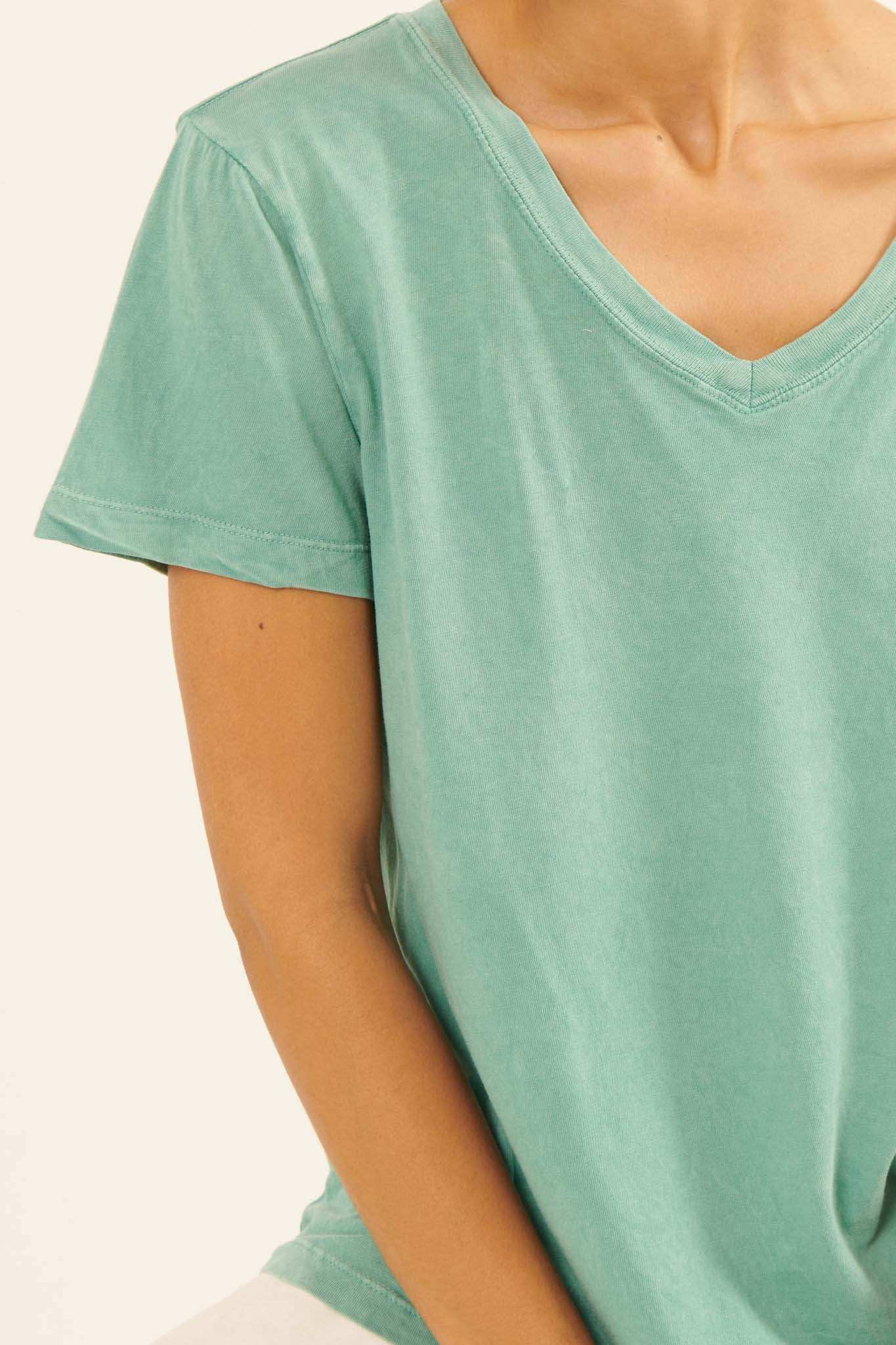 Forever Fave Vintage-Wash Cotton V-Neck Tee - Image 11