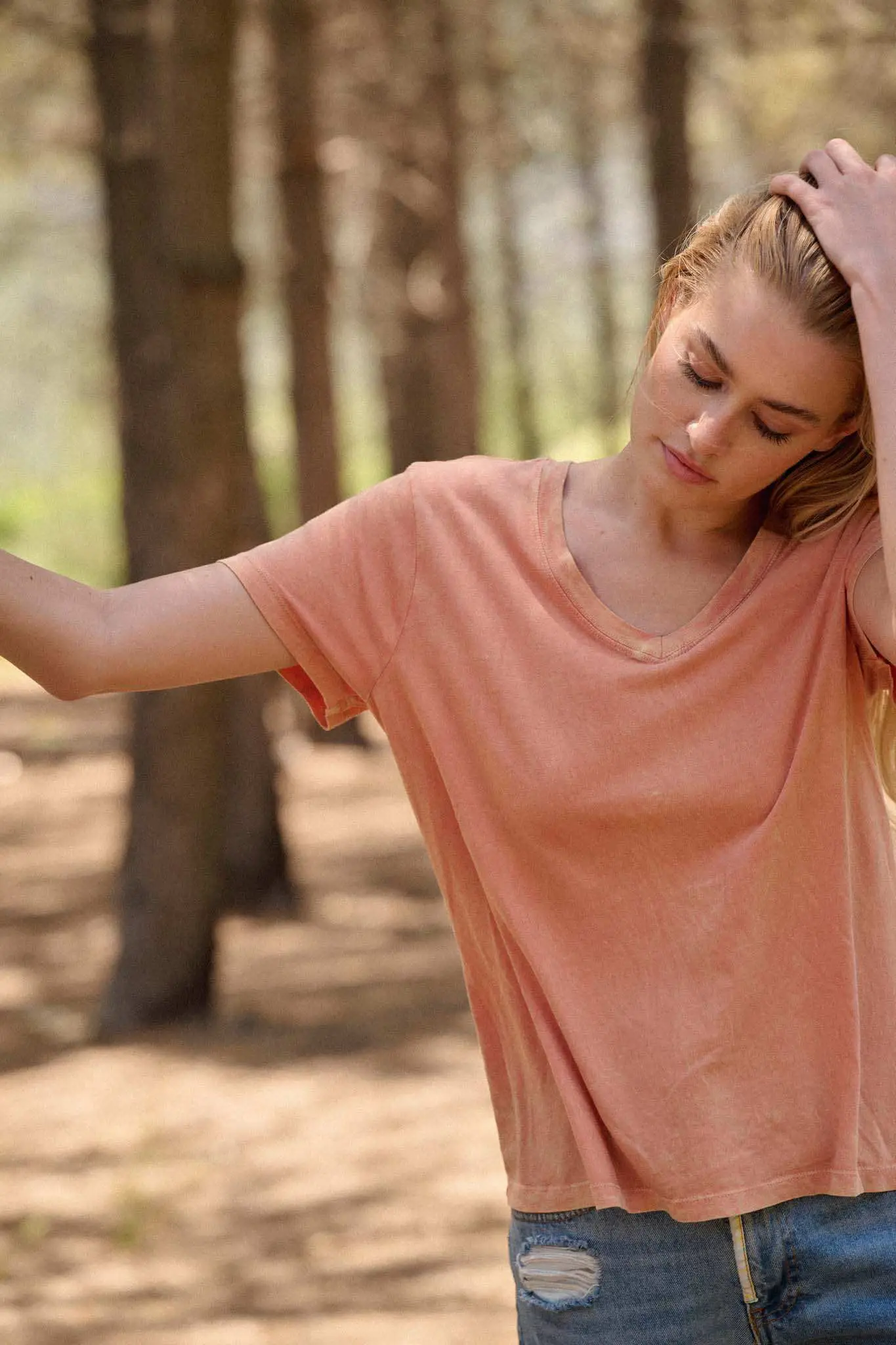 Forever Fave Vintage-Wash Cotton V-Neck Tee - Image 4
