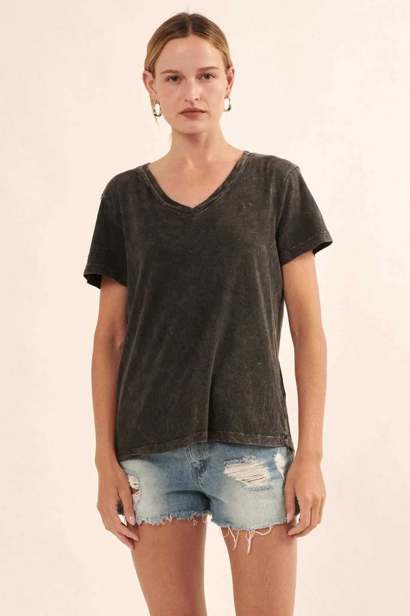 Forever Fave Vintage-Wash Cotton V-Neck Tee - Image 6