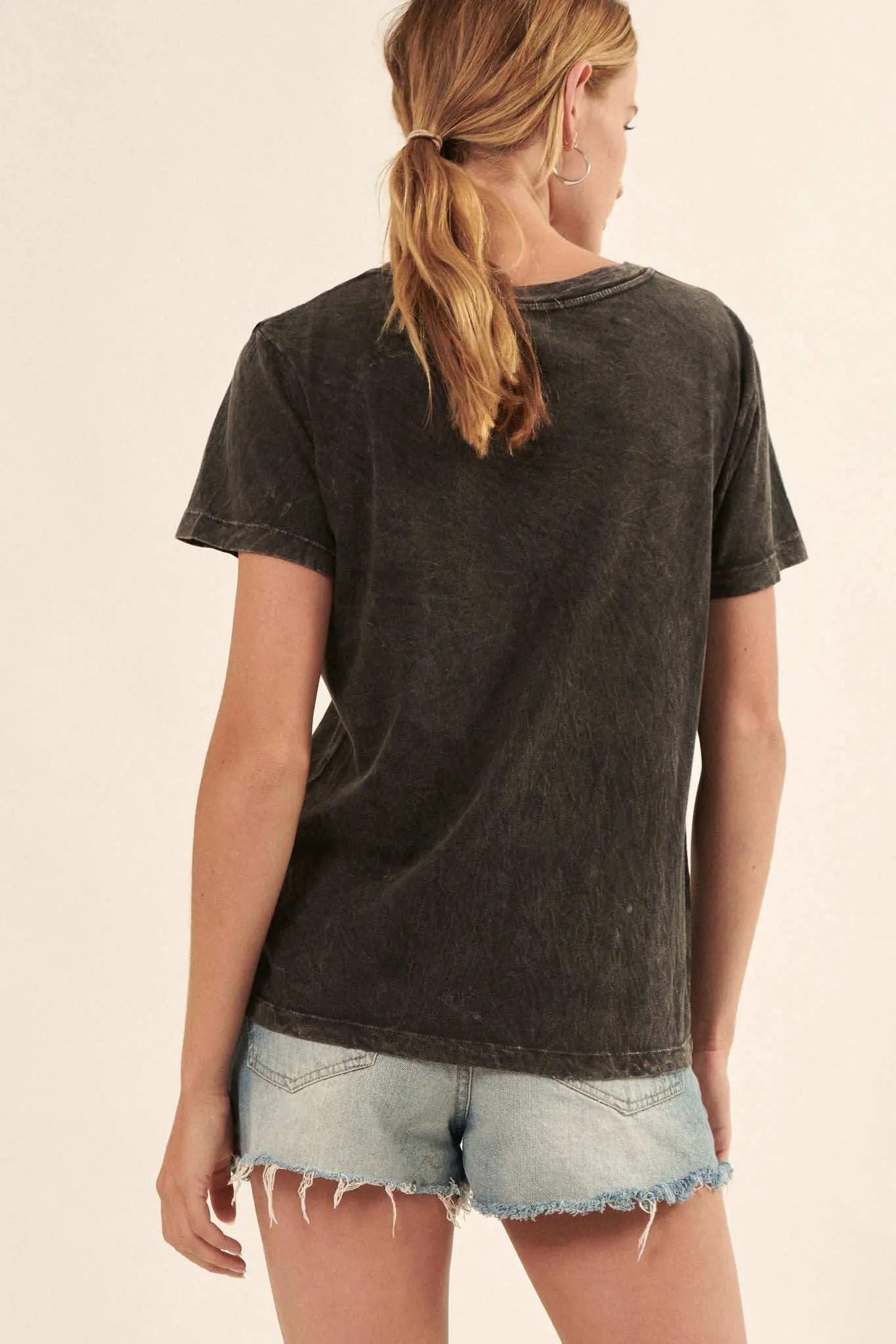 Forever Fave Vintage-Wash Cotton V-Neck Tee - Image 8