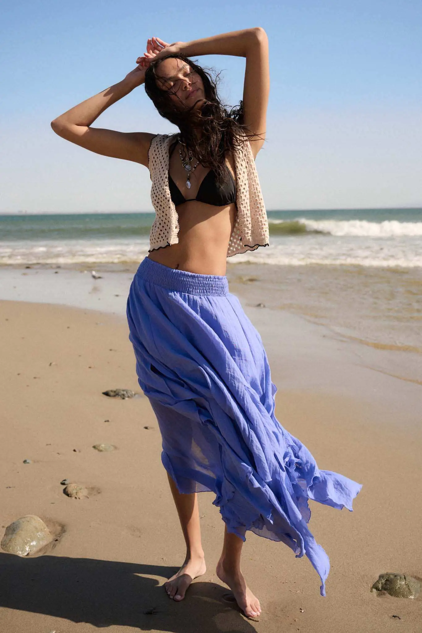 Free as Air Layered Gauze Handkerchief Maxi Skirt - Image 2