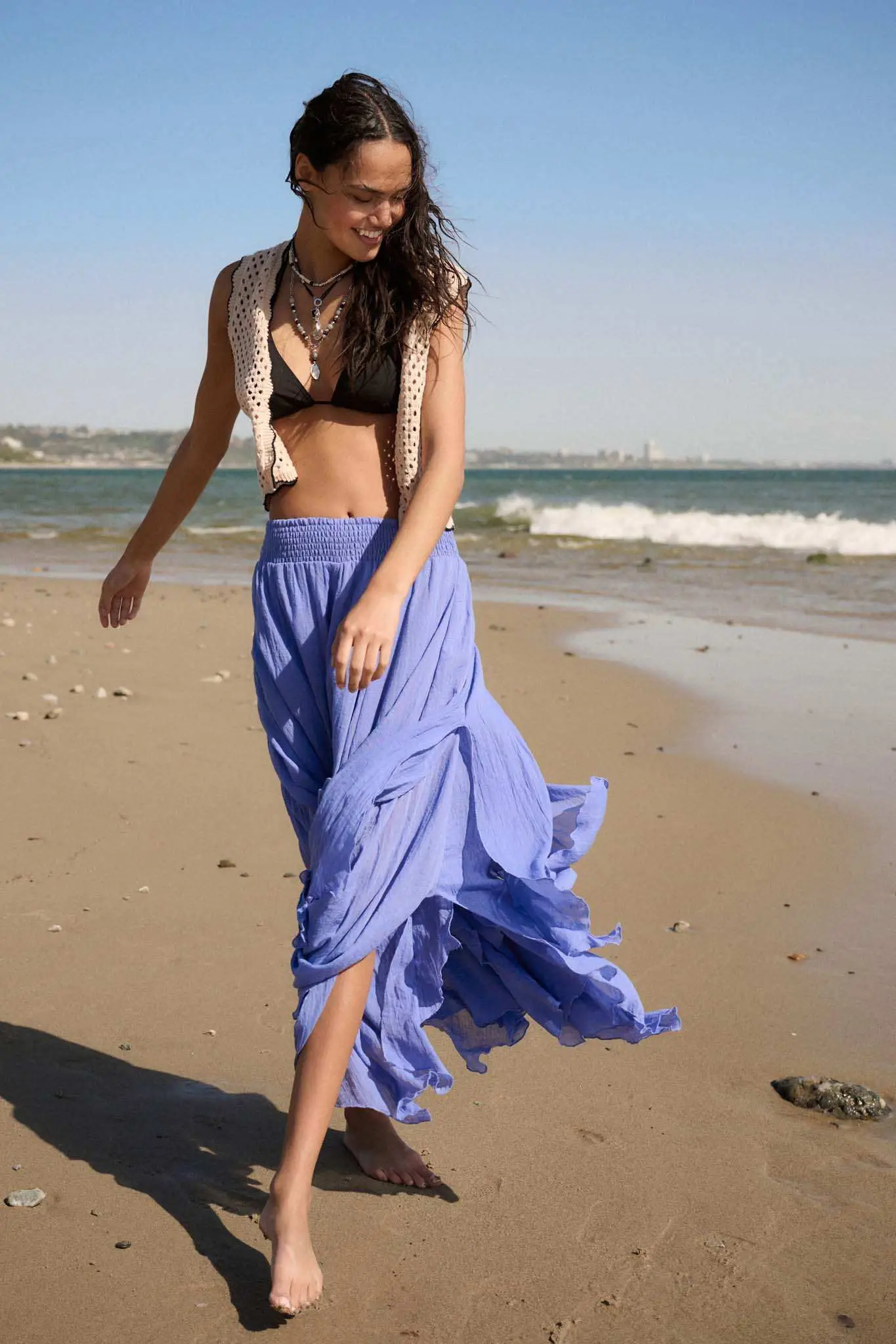 Free as Air Layered Gauze Handkerchief Maxi Skirt - Image 3