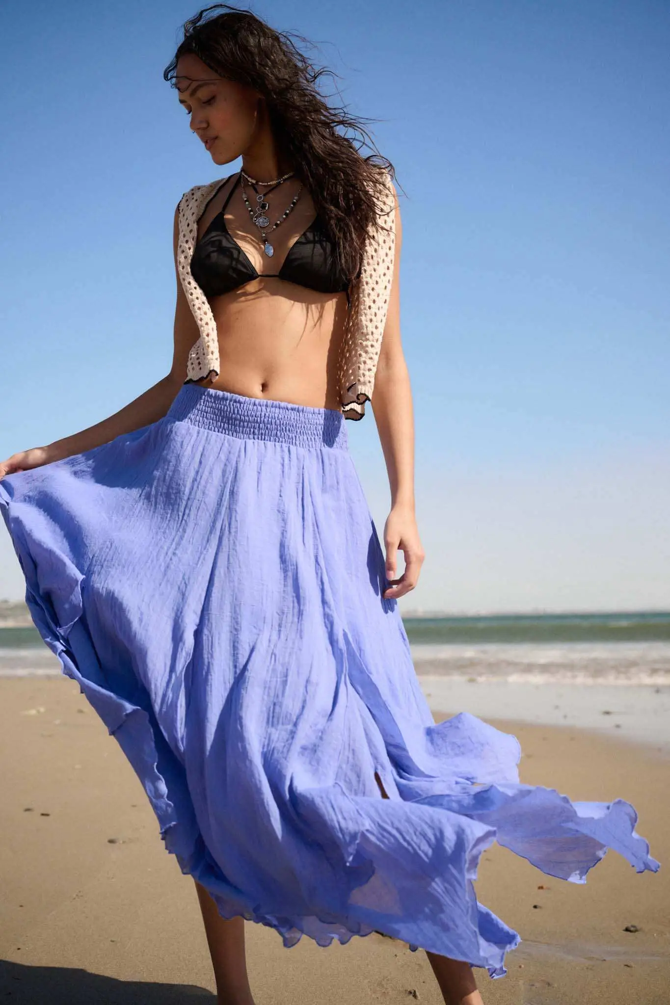 Free as Air Layered Gauze Handkerchief Maxi Skirt - Image 4