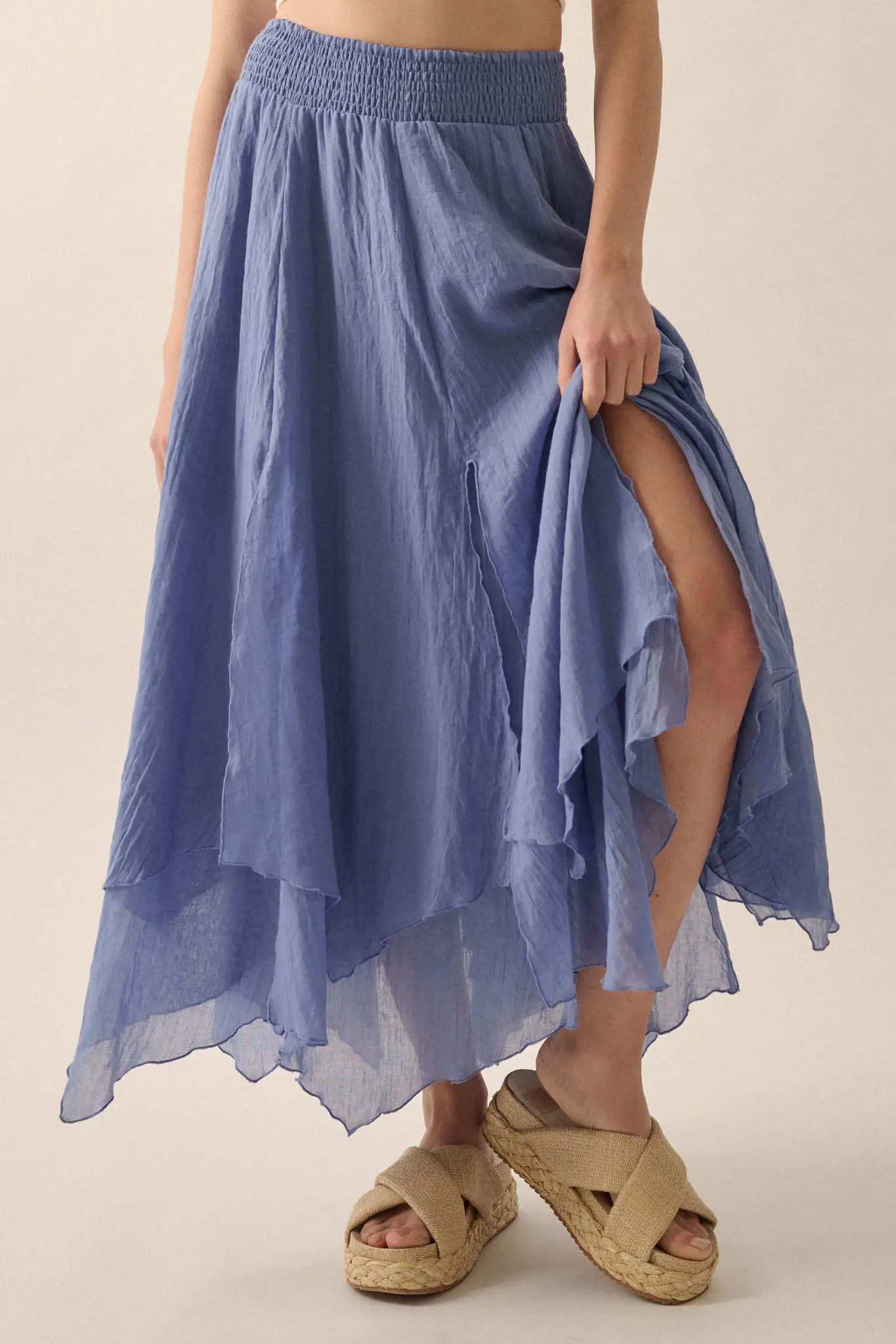 Free as Air Layered Gauze Handkerchief Maxi Skirt - Image 5