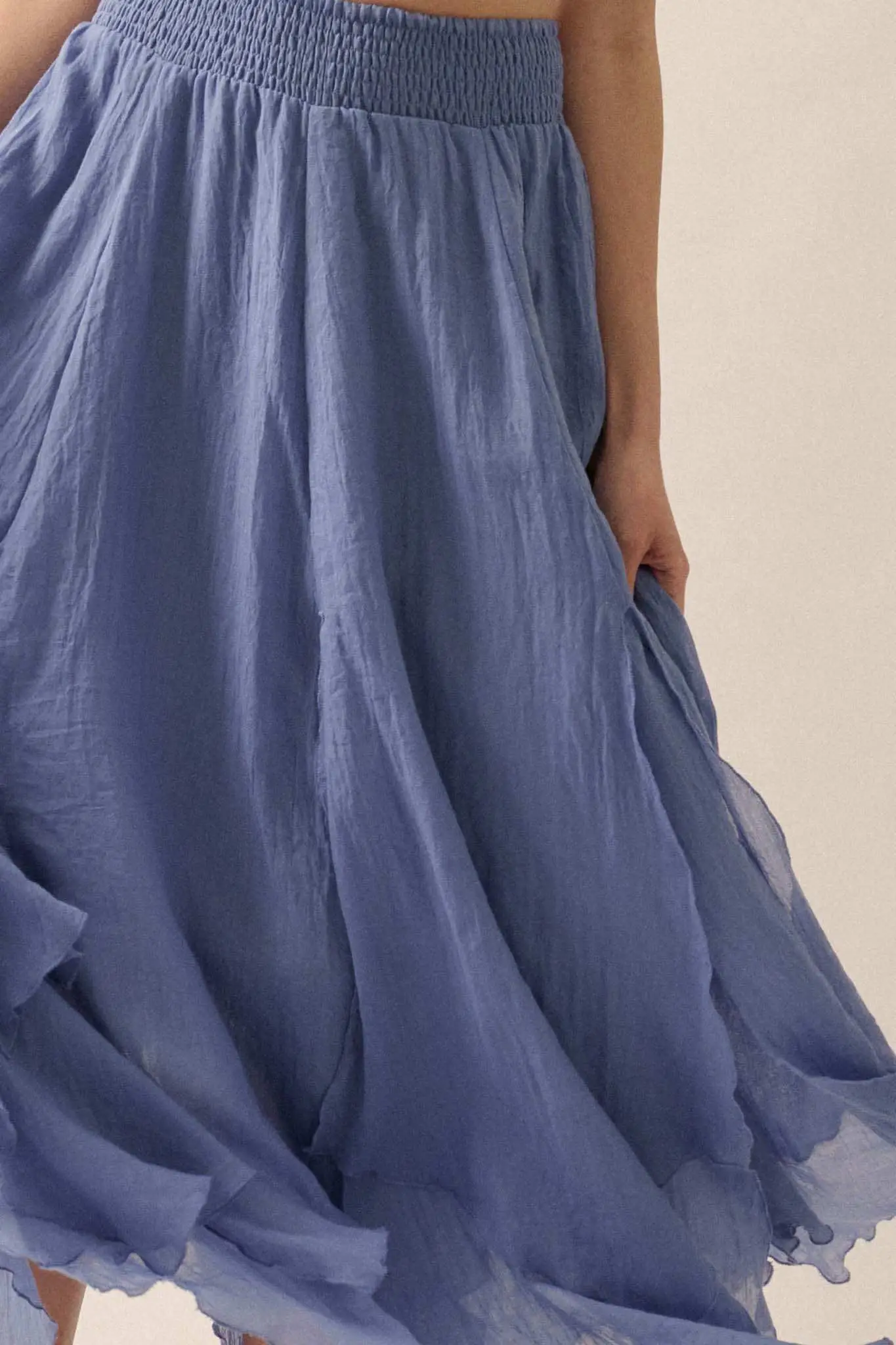 Free as Air Layered Gauze Handkerchief Maxi Skirt - Image 7