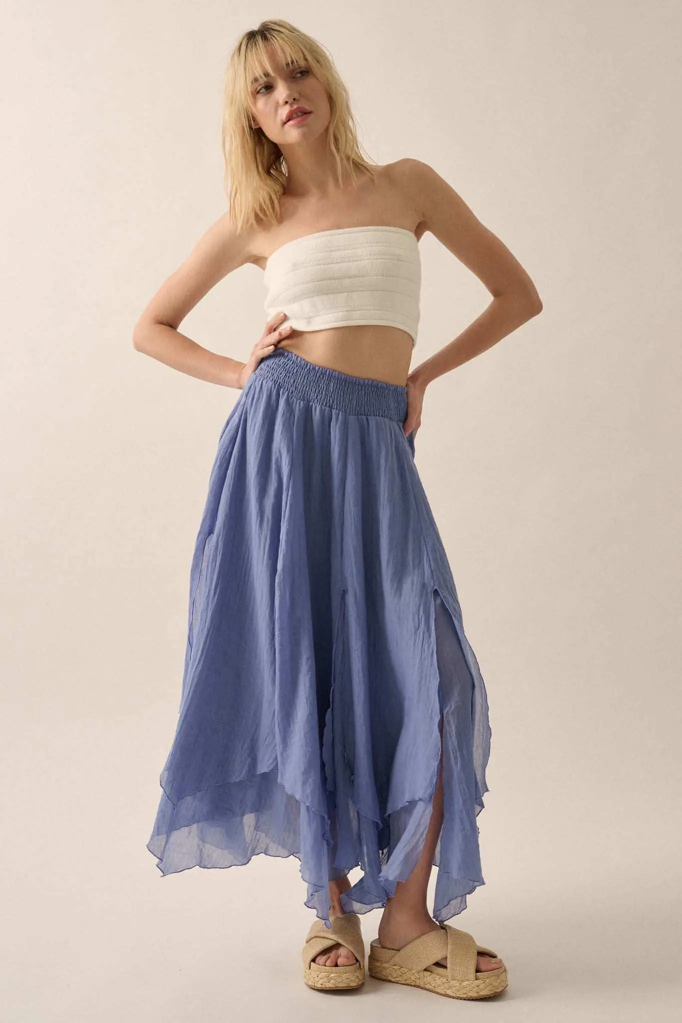 Free as Air Layered Gauze Handkerchief Maxi Skirt - Image 8