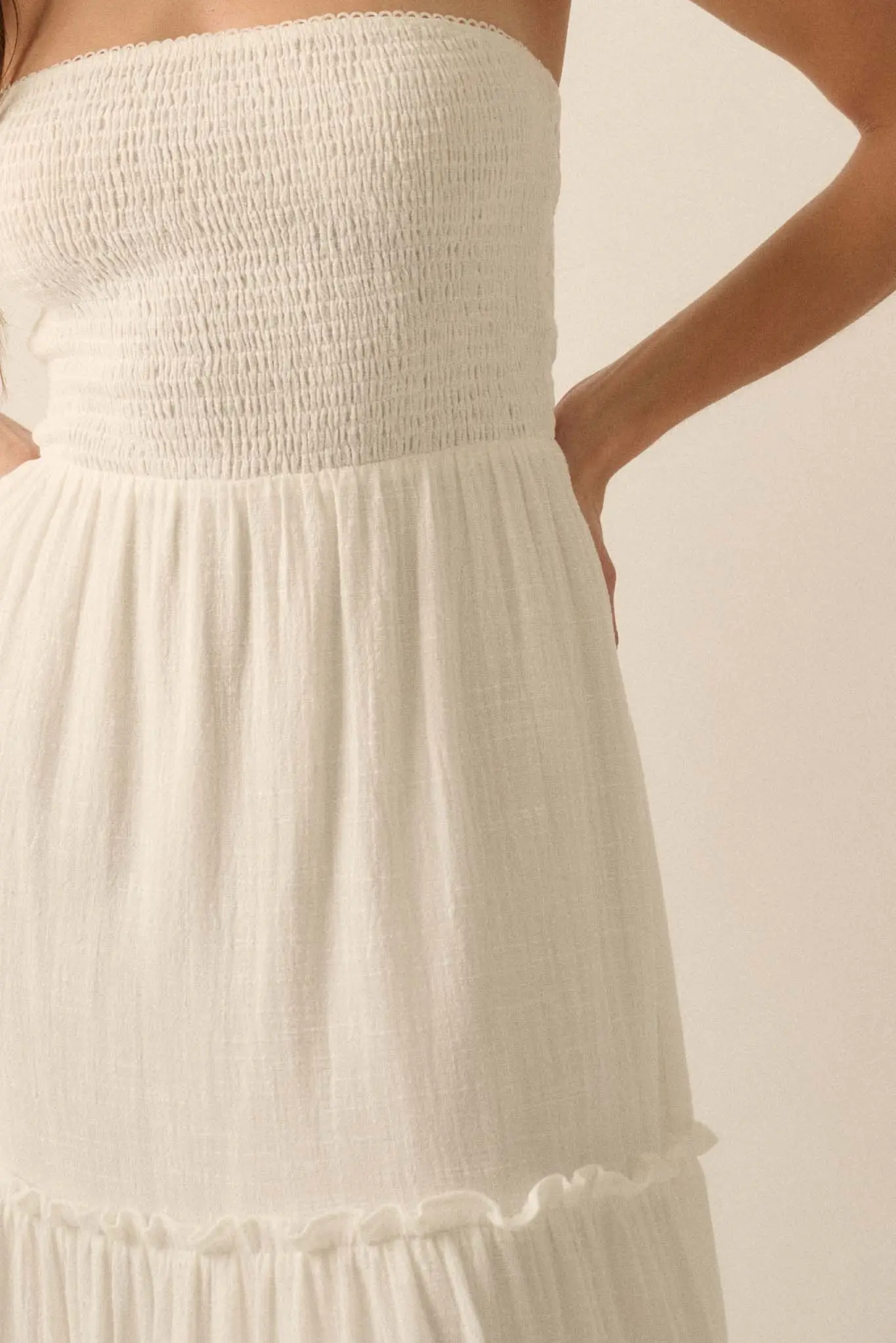 Free at Heart Lace-Inset Strapless Maxi Dress - Image 5