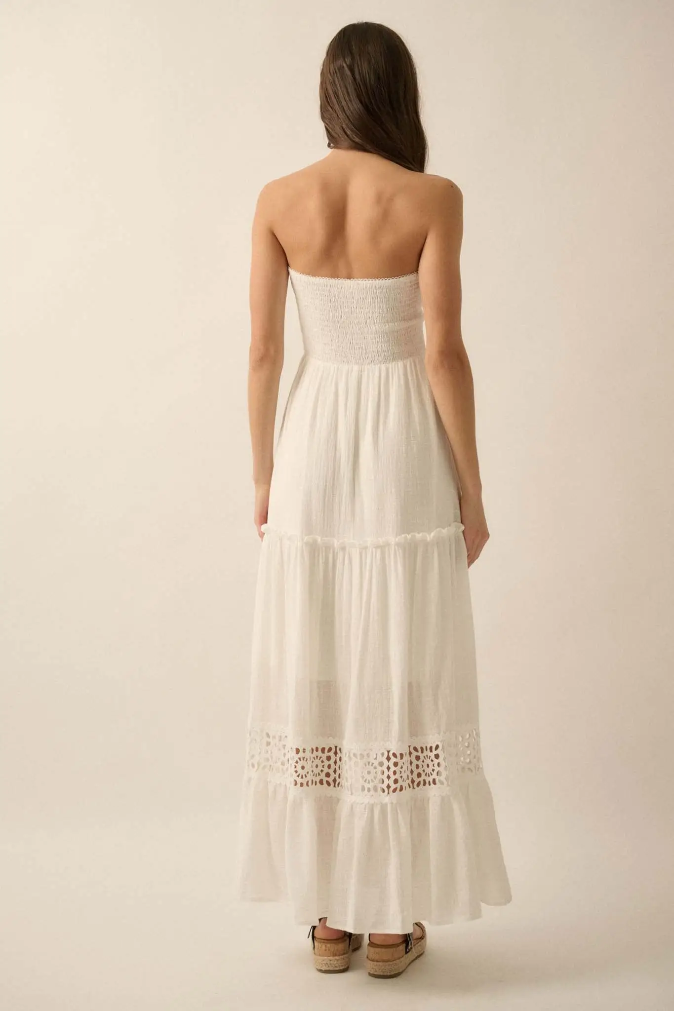 Free at Heart Lace-Inset Strapless Maxi Dress - Image 9