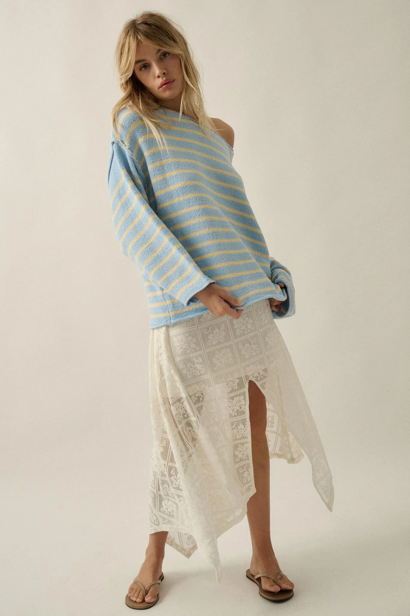 Free Your Soul Floral Lace Handkerchief Midi Skirt - Image 7