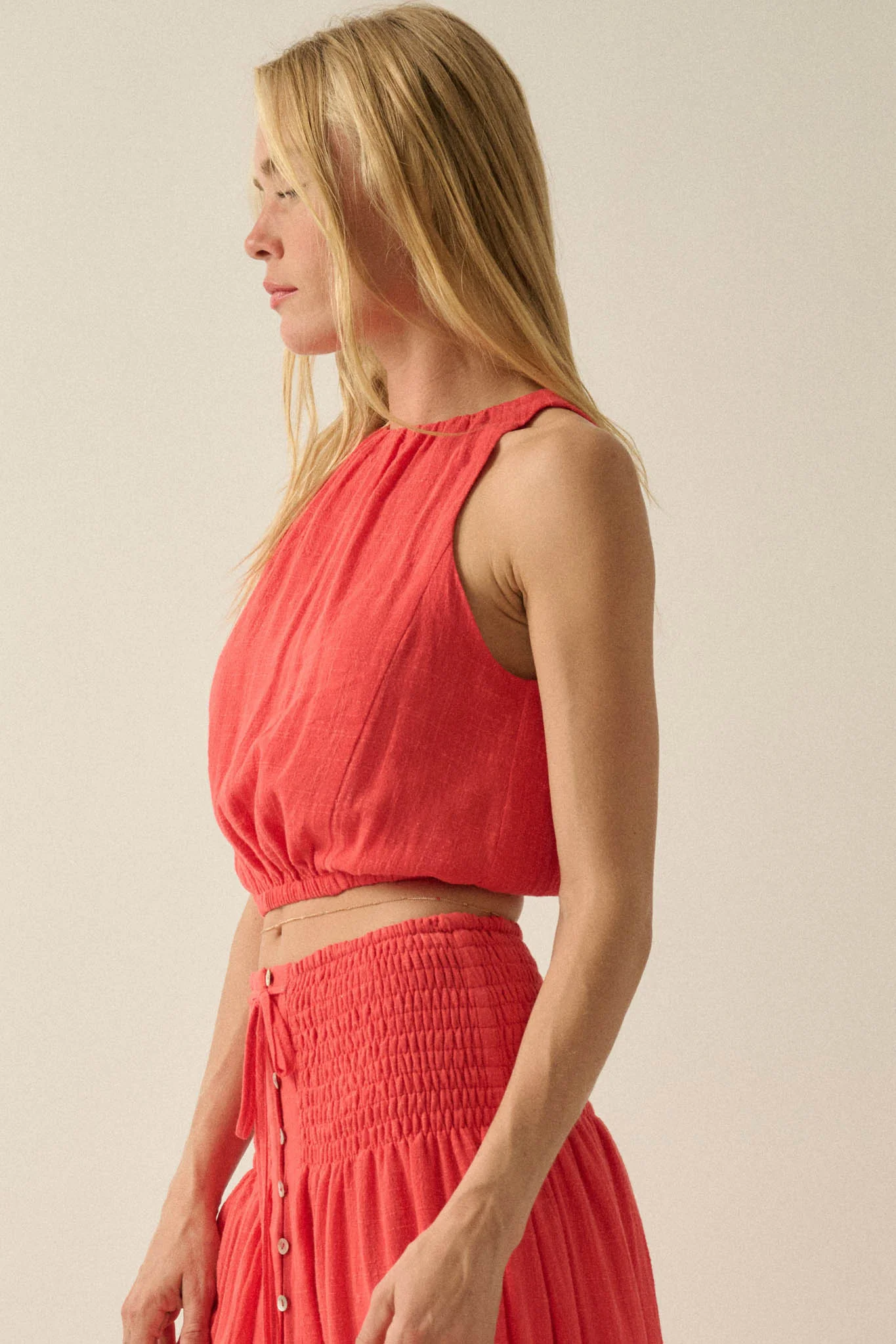 Freedom Song Cotton Gauze Cropped Sleeveless Top - Image 6