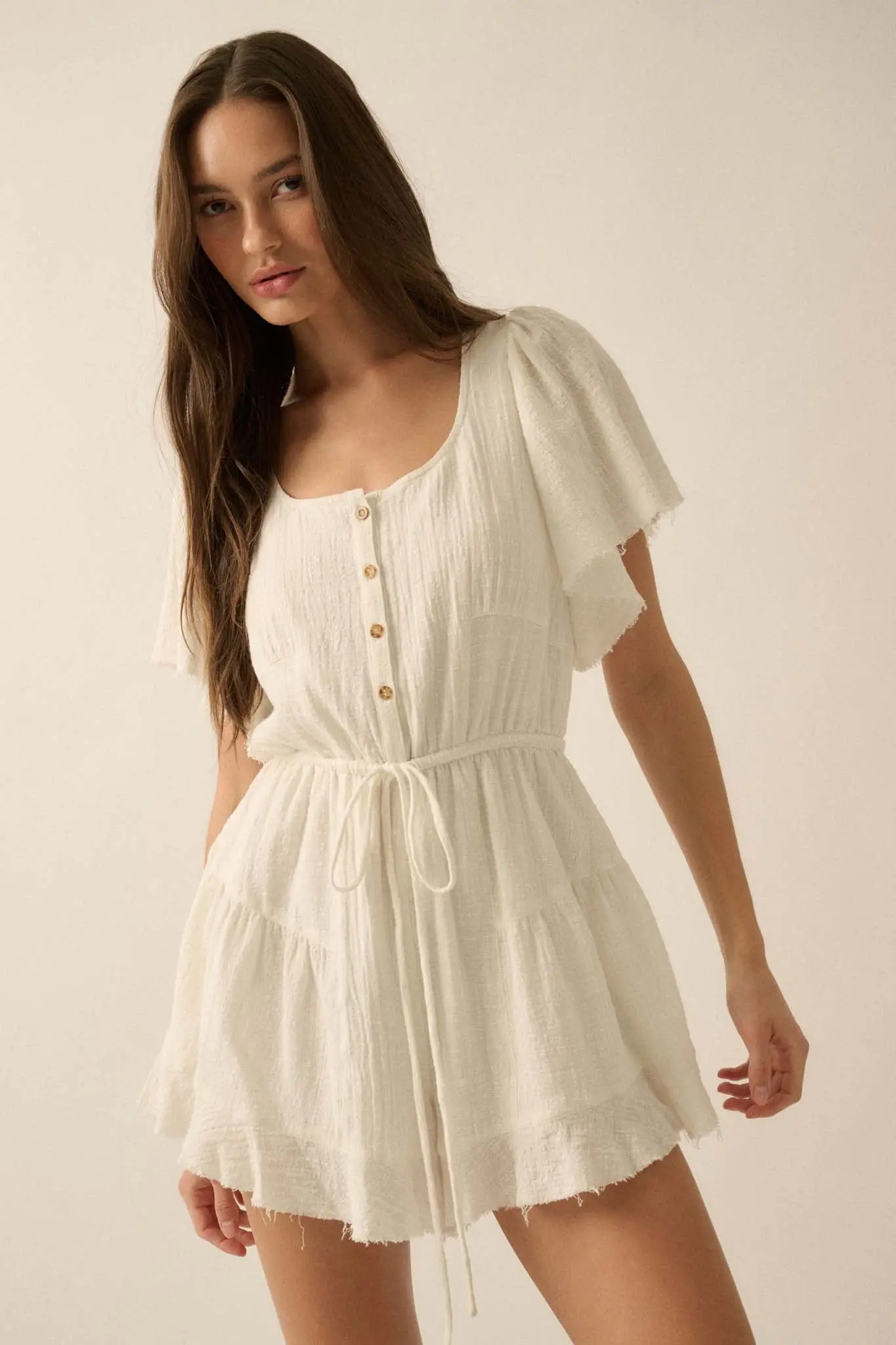 Fresh Air Flutter-Sleeve Drawstring Romper - Image 10