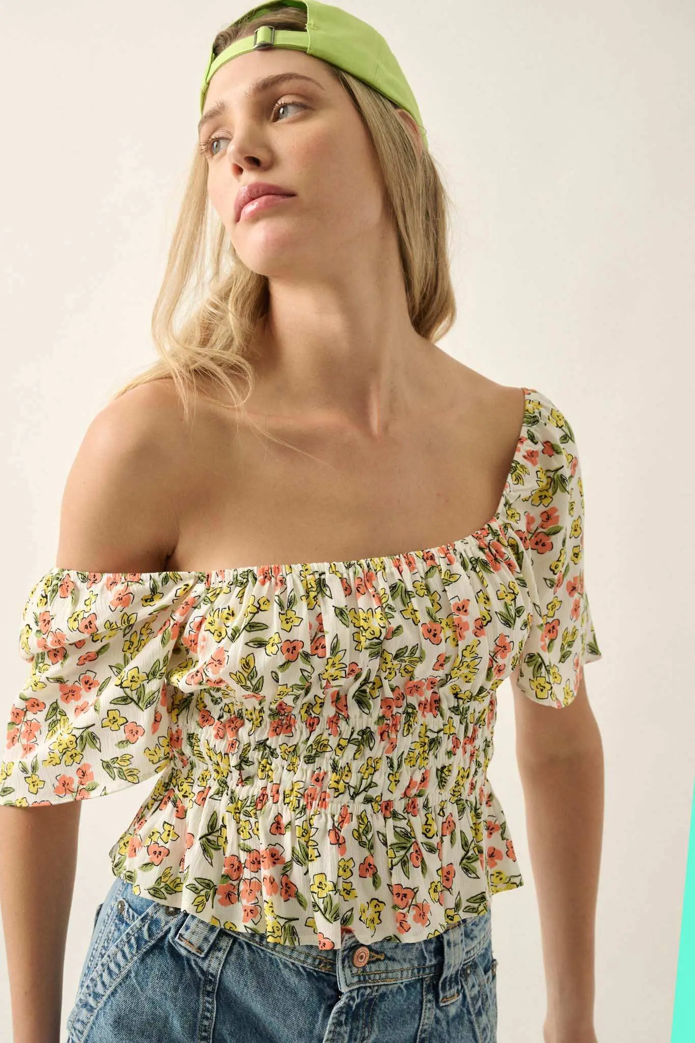 Fresh Blooms Floral Lace-Up Peasant Top - Image 10