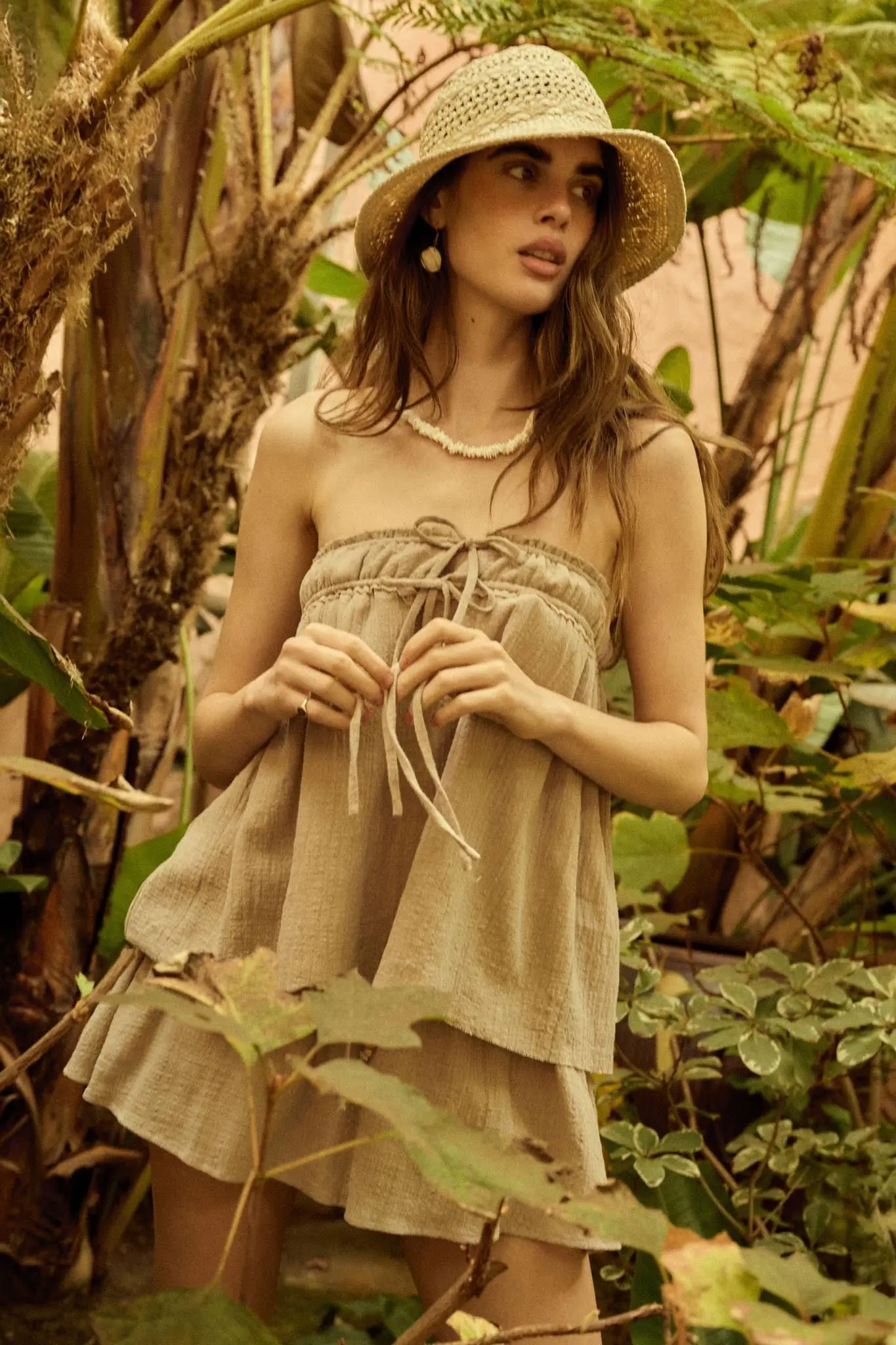 Fresh Breeze Textured Cotton Strapless Tunic Top - Image 2