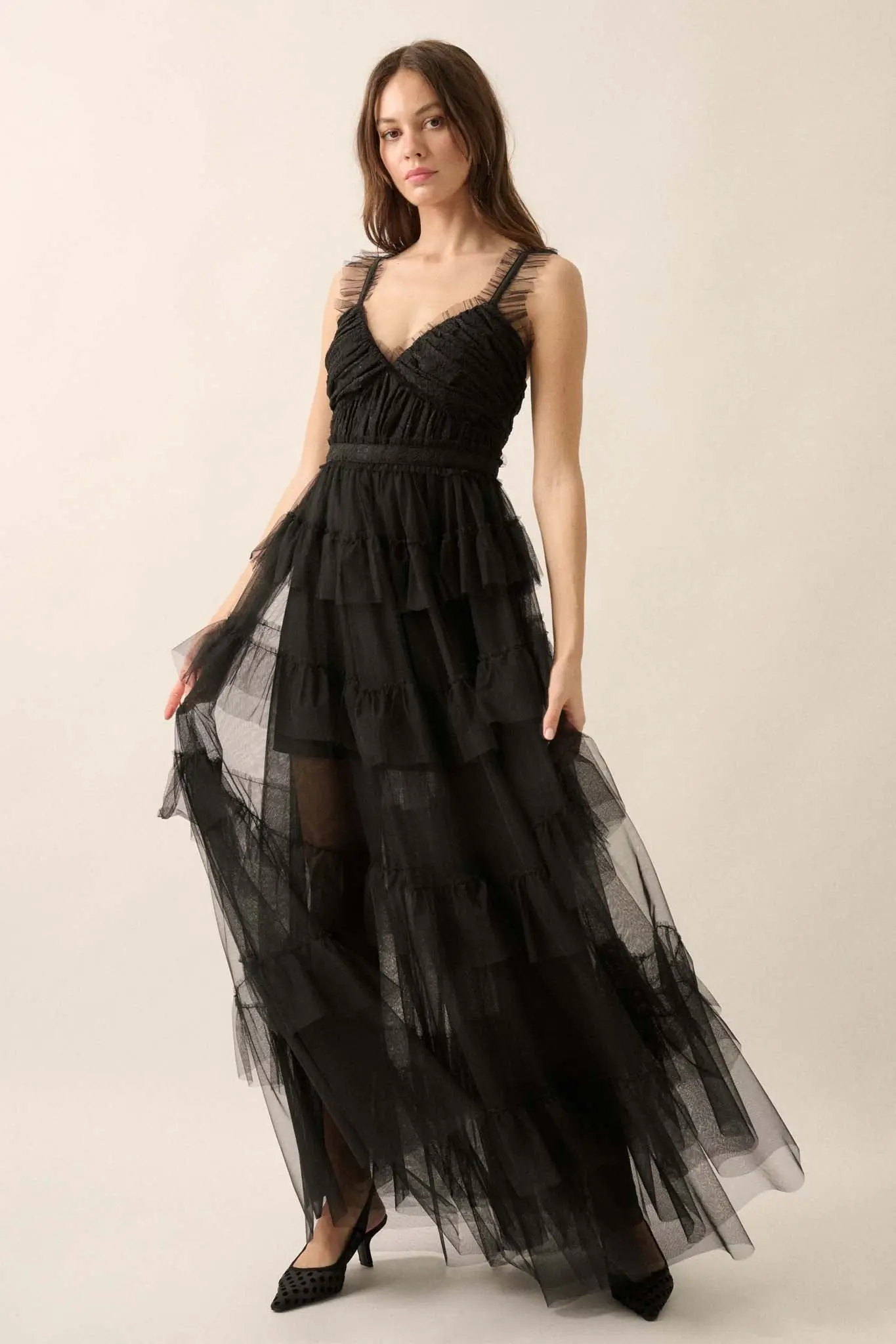Frill of It All Ruffled Tulle and Lace Maxi Dress - Image 7