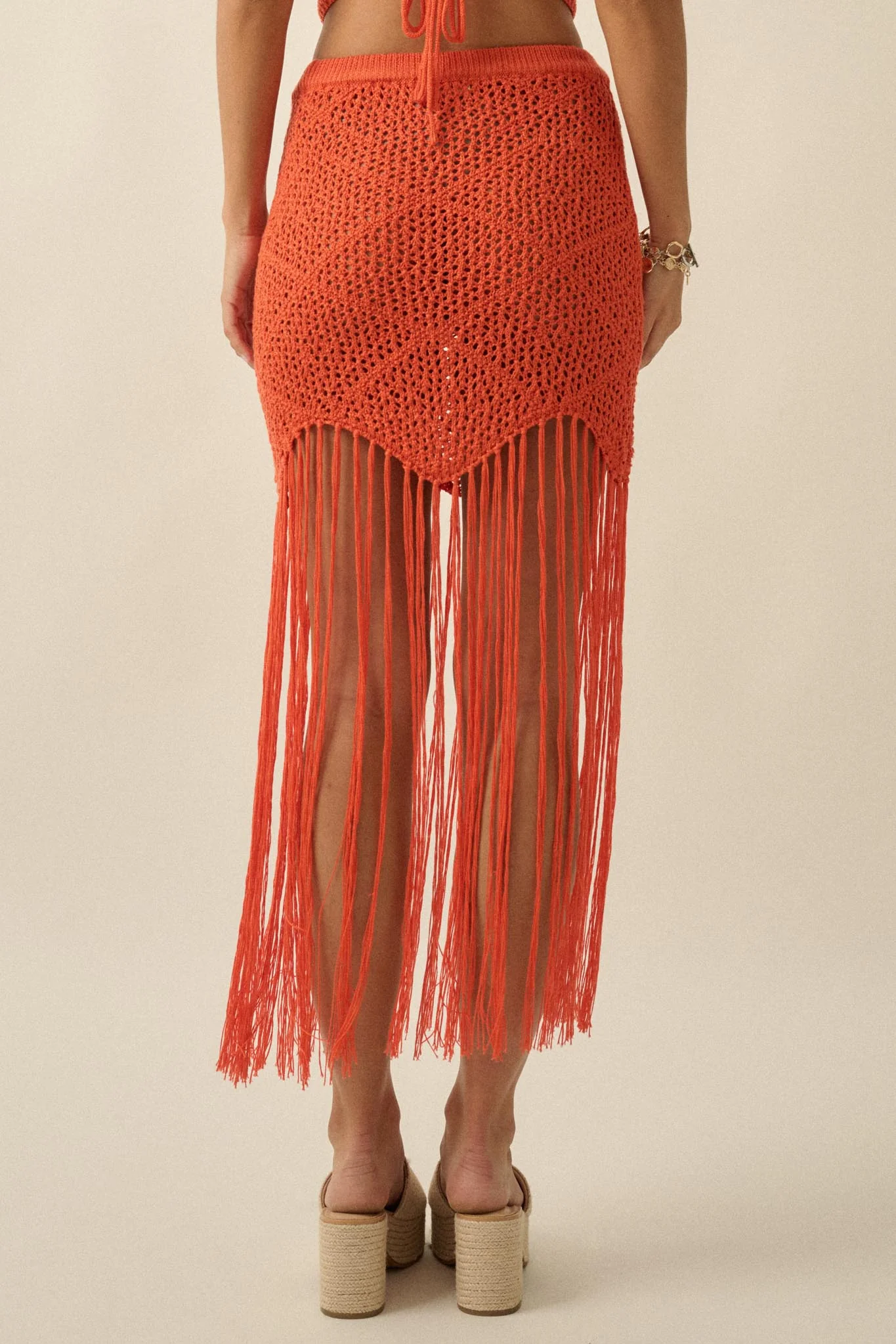 Fringe Festival Crochet Fringed Maxi Skirt - Image 9