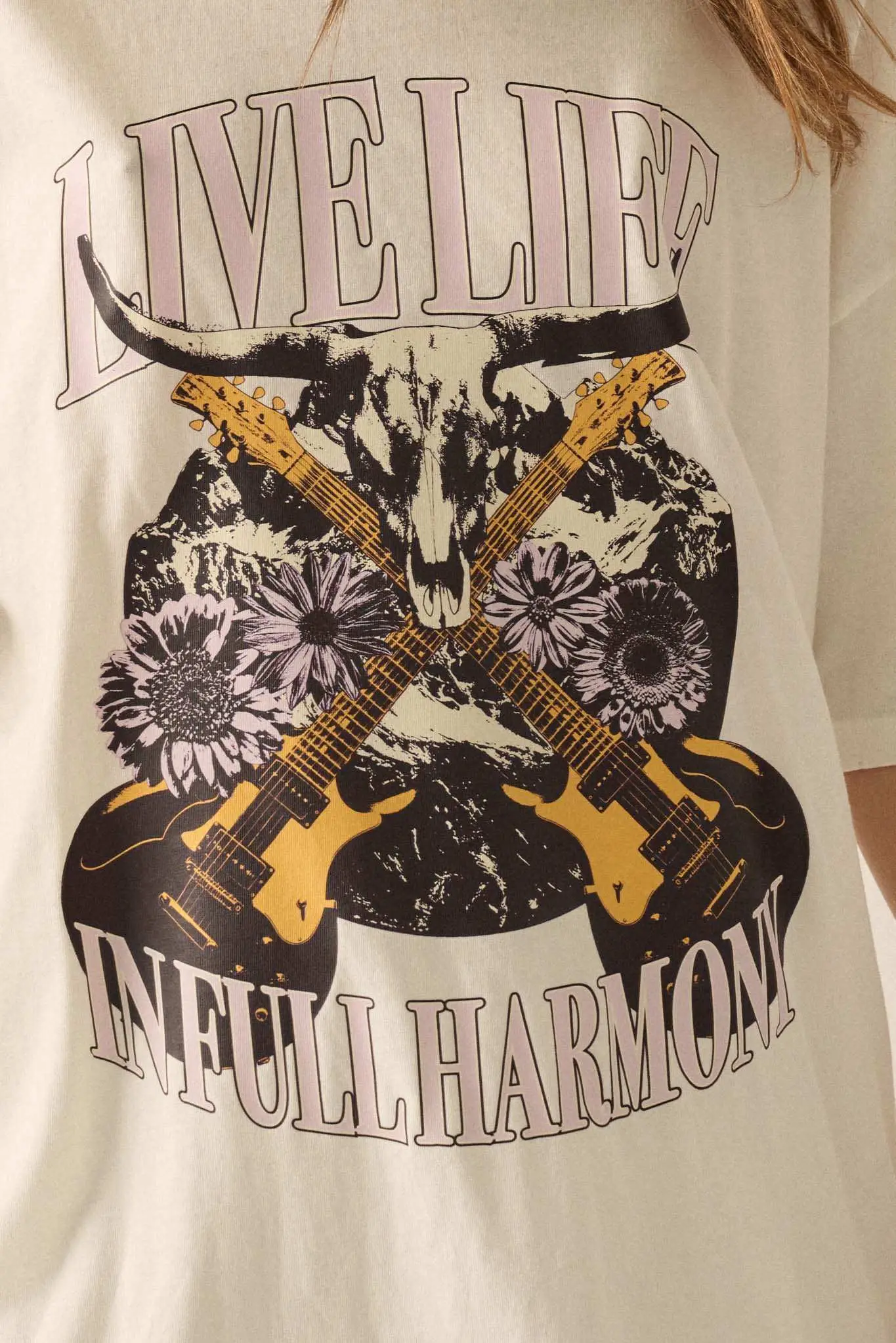 Full Harmony Distressed Rock & Roll Graphic Tee - Image 2
