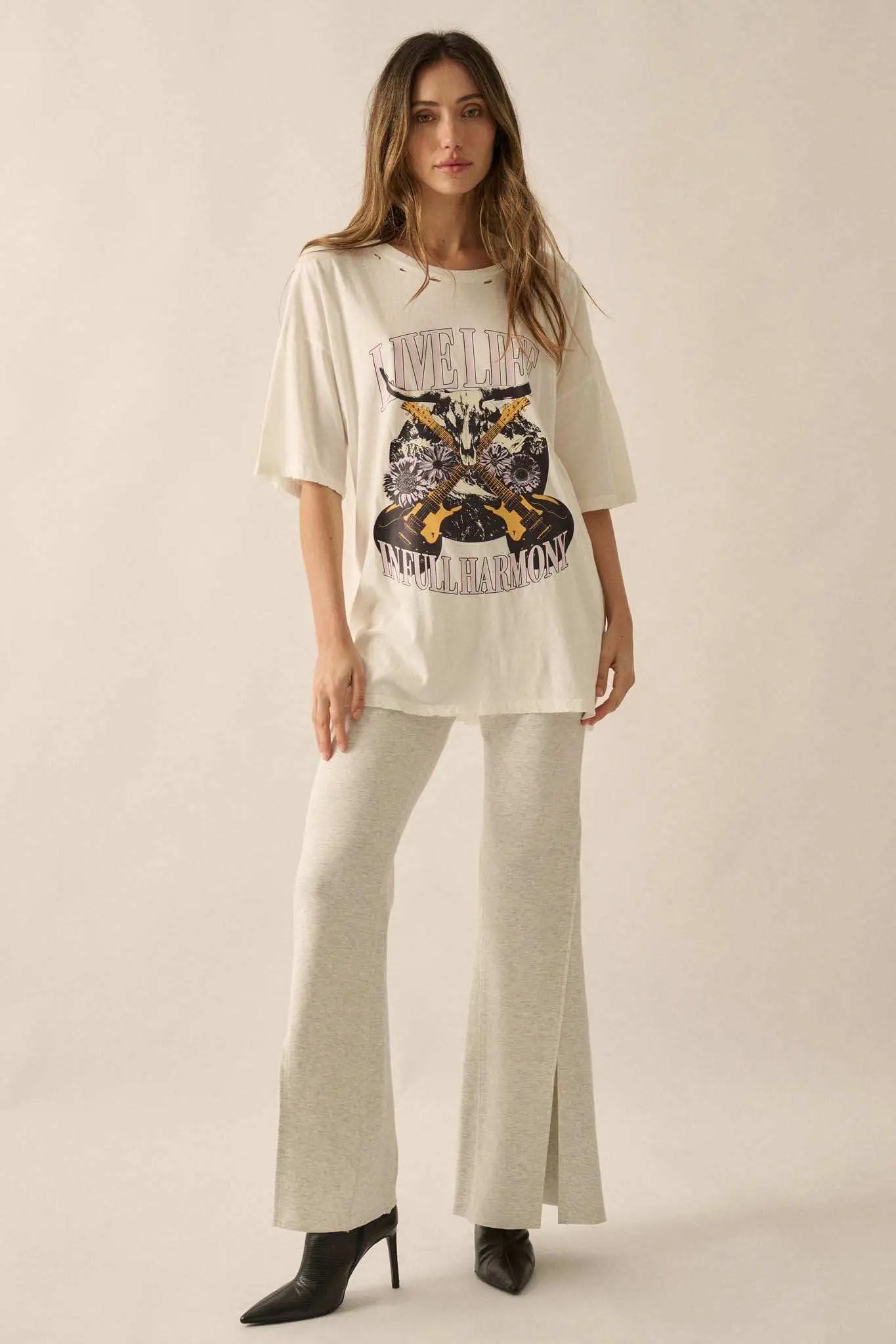 Full Harmony Distressed Rock & Roll Graphic Tee - Image 5