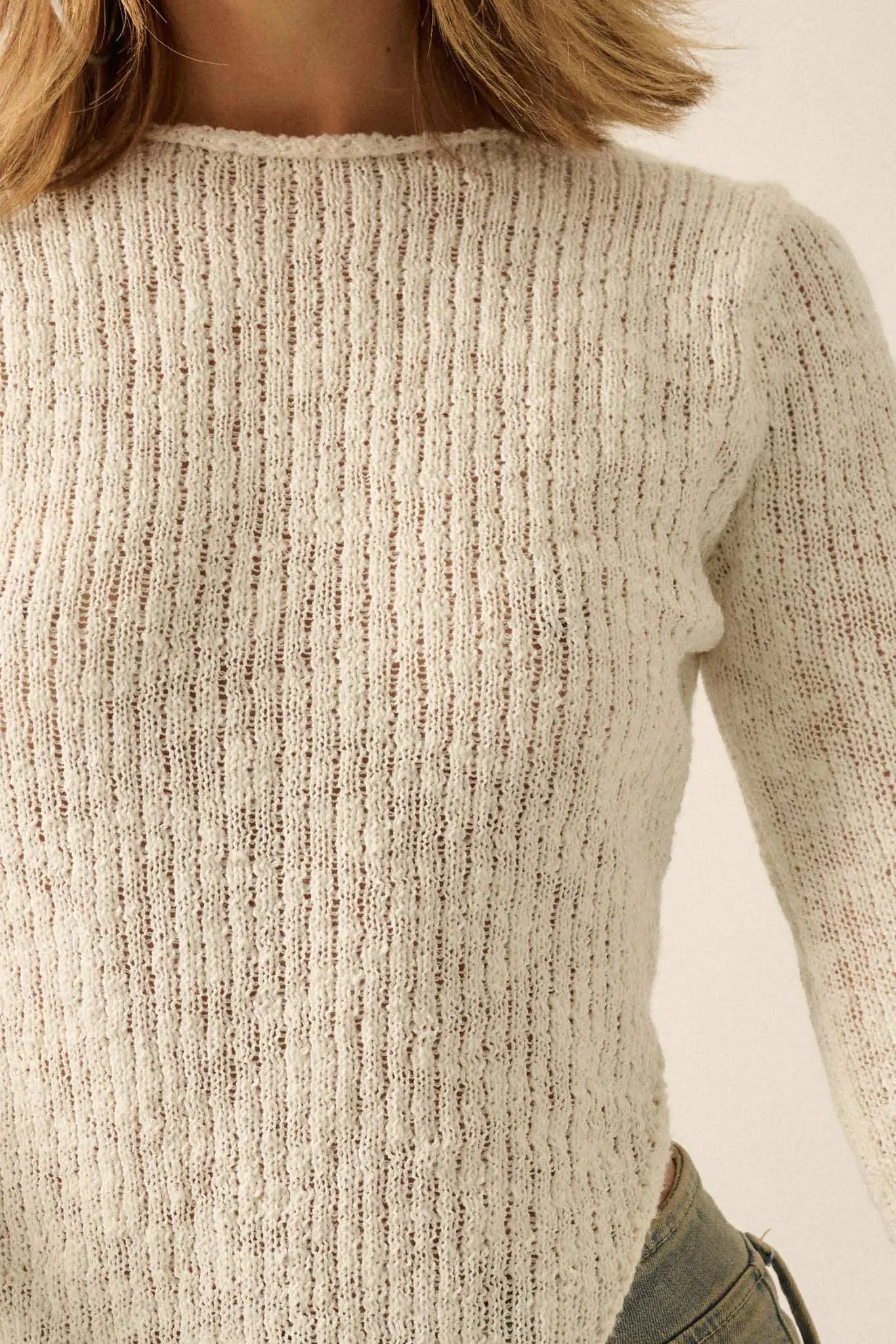 Full Tilt Asymmetrical Ribbed Knit Sweater - Image 6