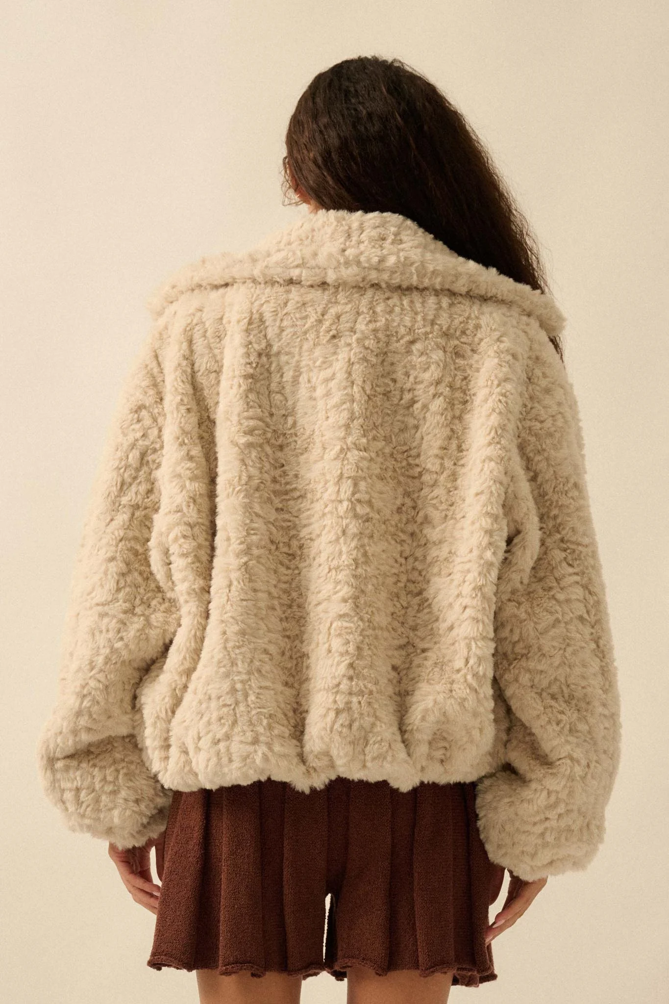 Fur Sure Faux Fur Collared Zip-Up Teddy Jacket - Image 12
