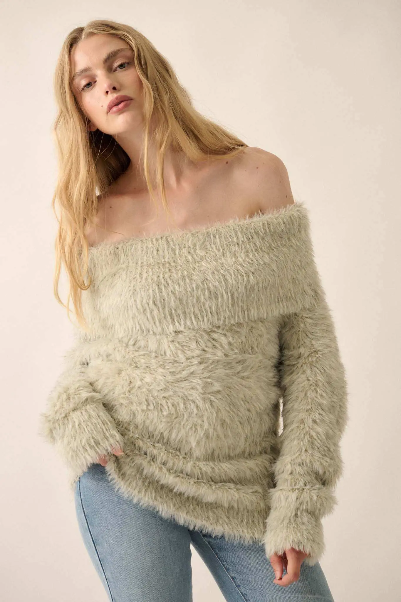 Fuzzy Wuzzy Convertible Cowl Neck Sweater - Image 7