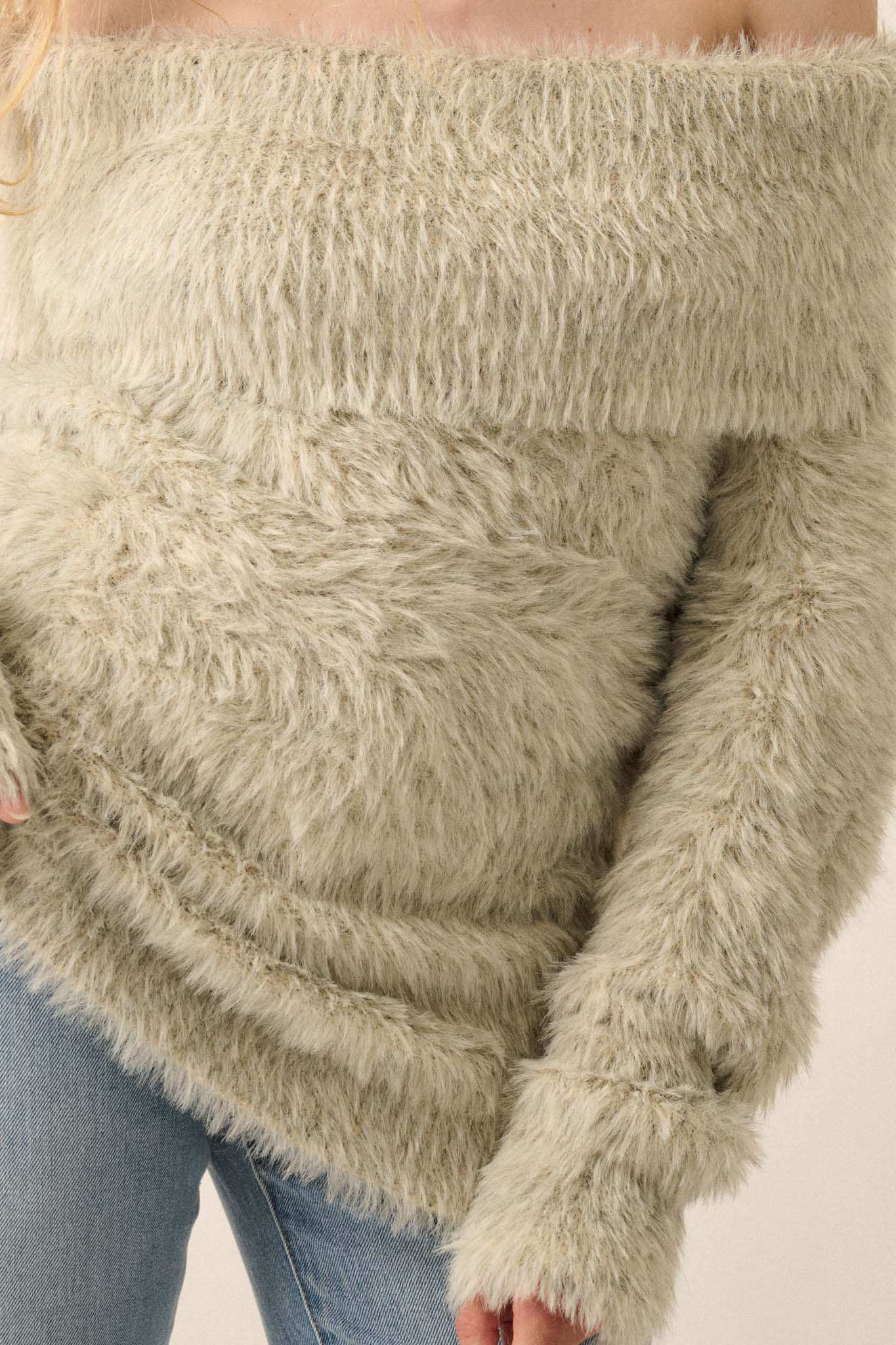 Fuzzy Wuzzy Convertible Cowl Neck Sweater - Image 8