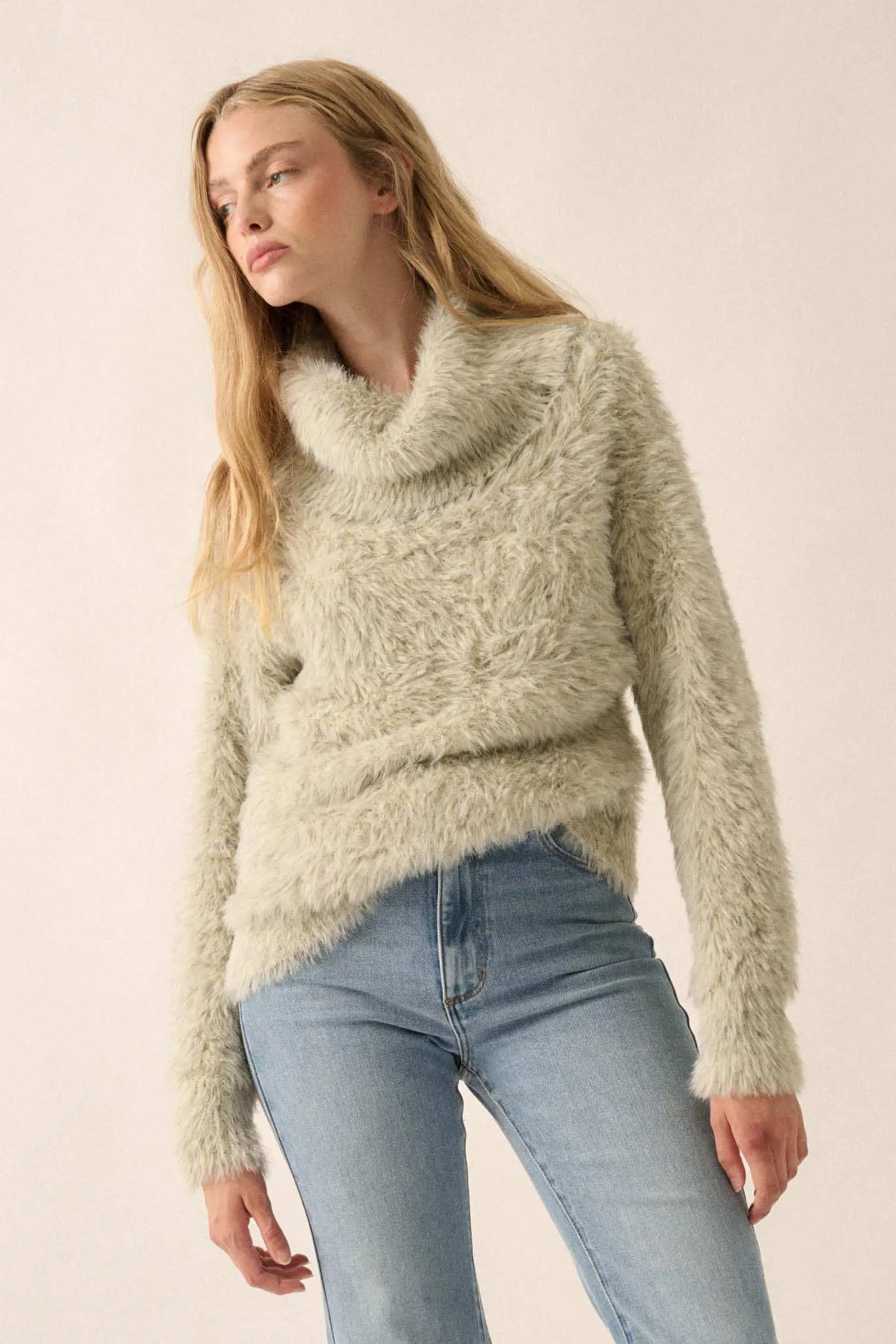 Fuzzy Wuzzy Convertible Cowl Neck Sweater - Image 9