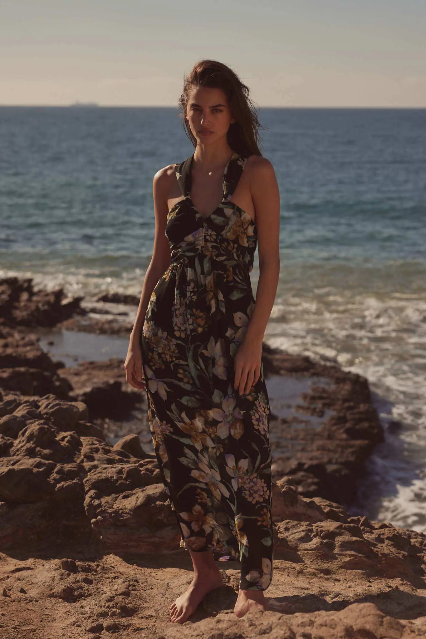 Garden Goddess Floral Chiffon Twist-Back Maxi Dress - Image 3