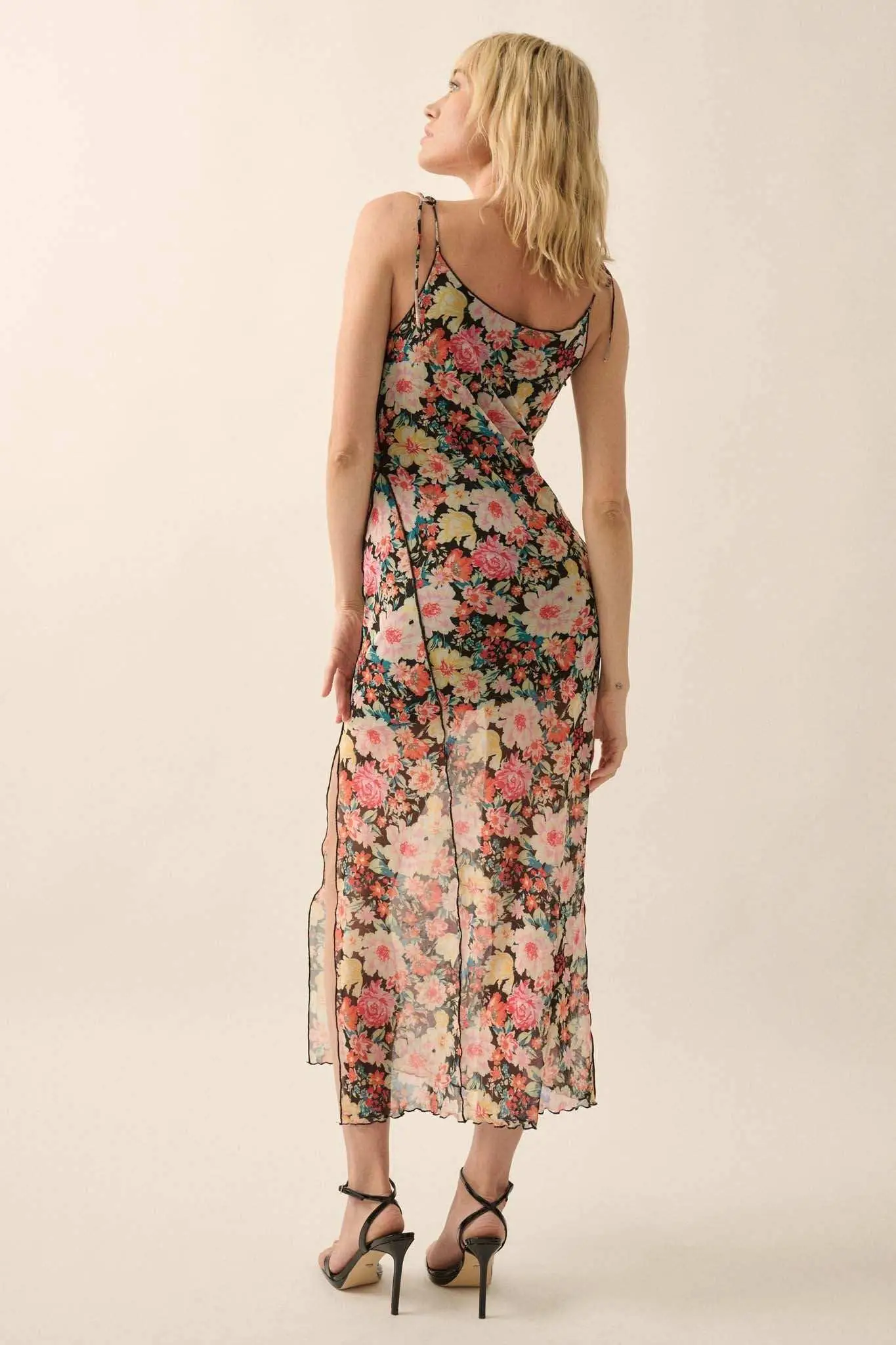 Garden Grown Floral-Print Mesh Midi Slip Dress - Image 13