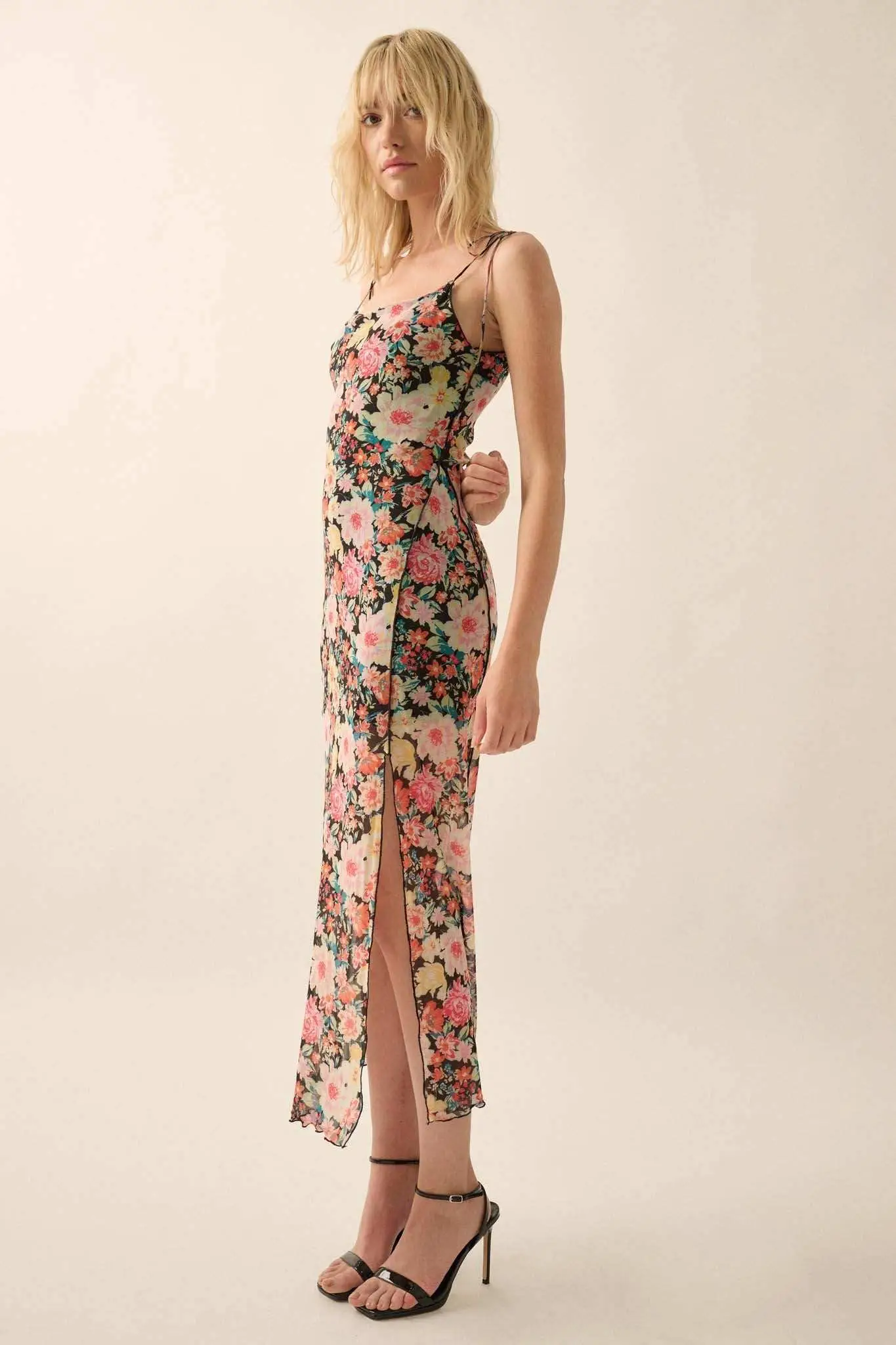 Garden Grown Floral-Print Mesh Midi Slip Dress - Image 14