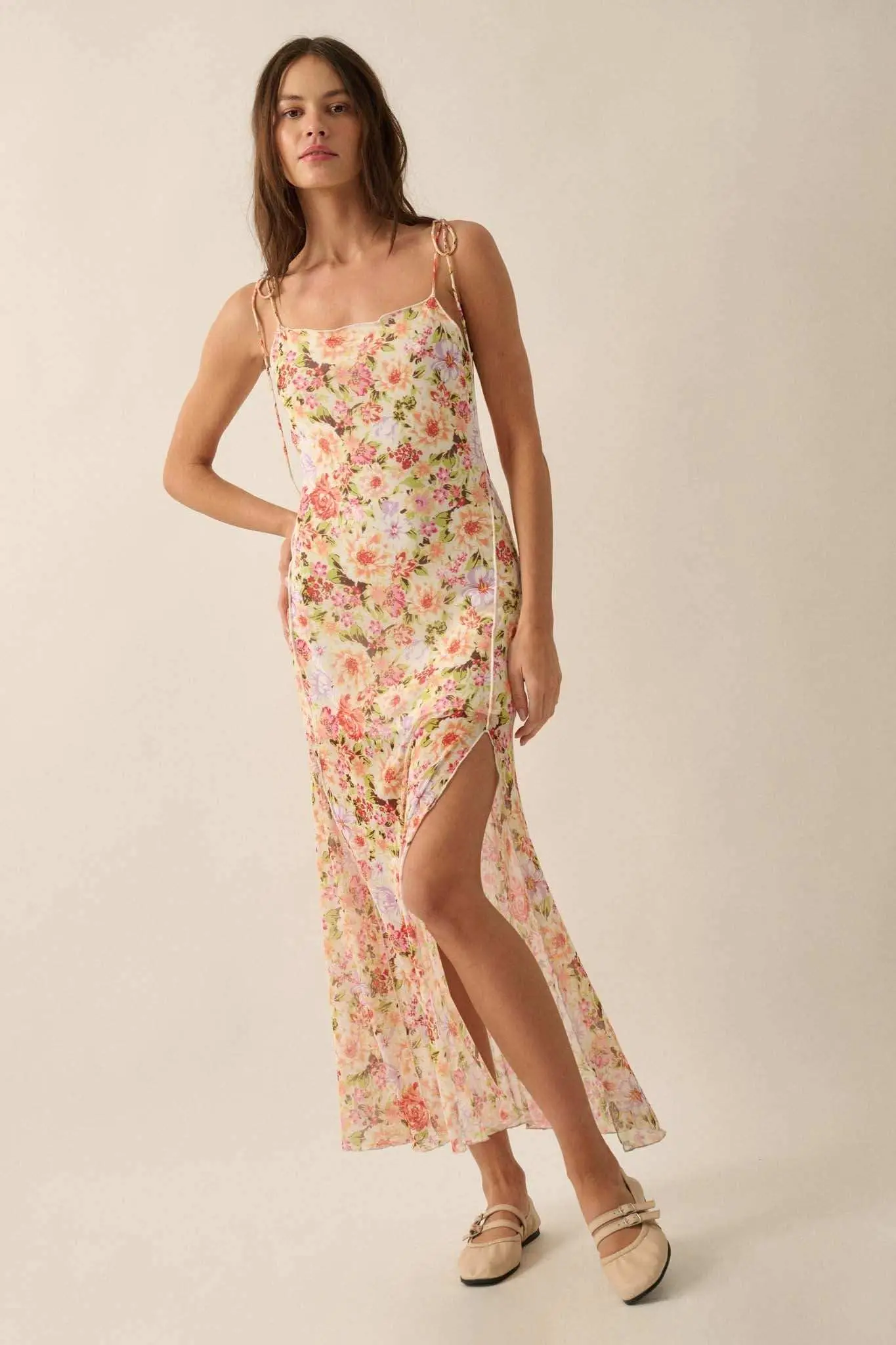 Garden Grown Floral-Print Mesh Midi Slip Dress - Image 7