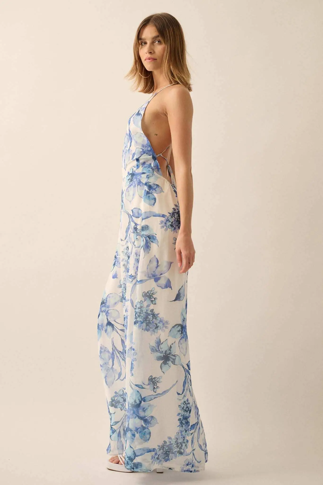 Garden Light Floral Chiffon Wide-Leg Cami Jumpsuit - Image 6