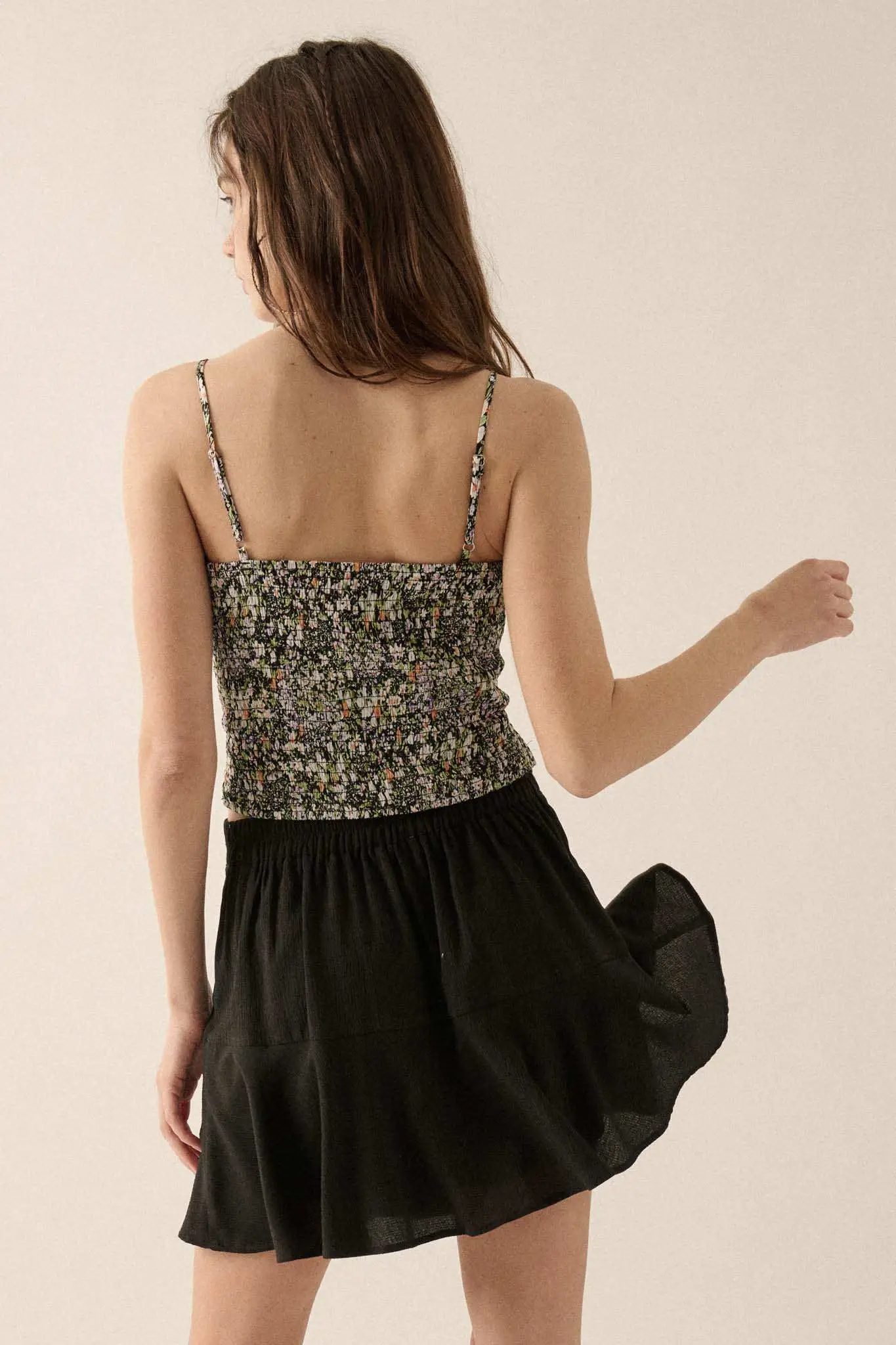 Garden of Love Floral Crepe Button-Front Cami Top - Image 2
