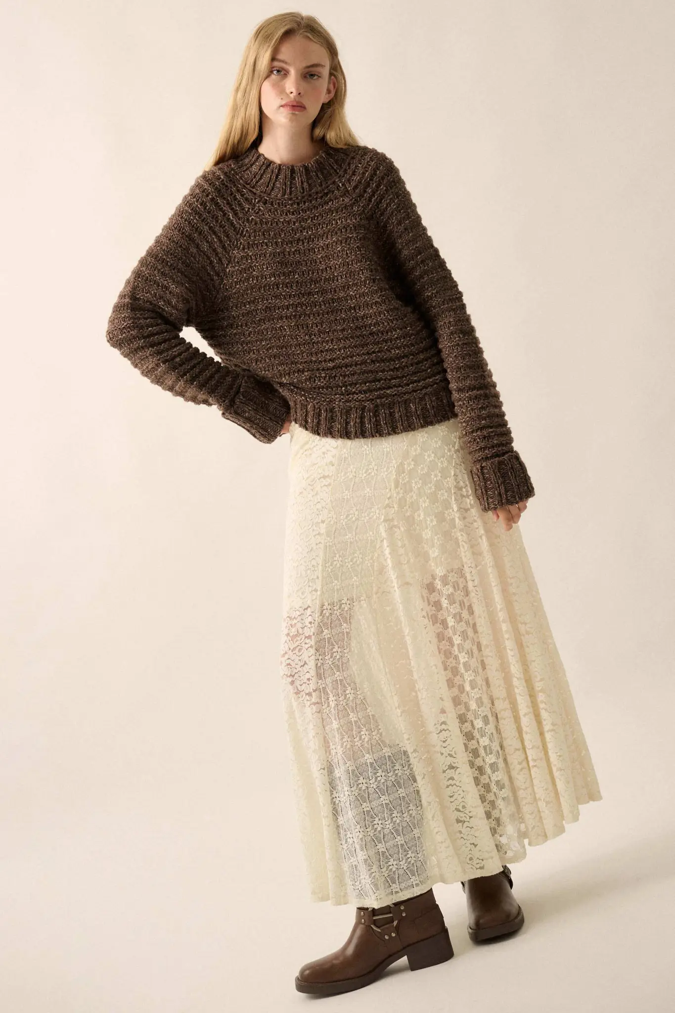 Get Comfy Chunky Horizontal Rib-Knit Sweater - Image 3