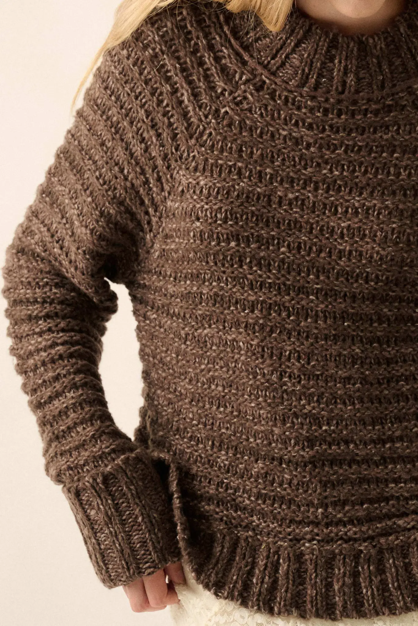 Get Comfy Chunky Horizontal Rib-Knit Sweater - Image 4