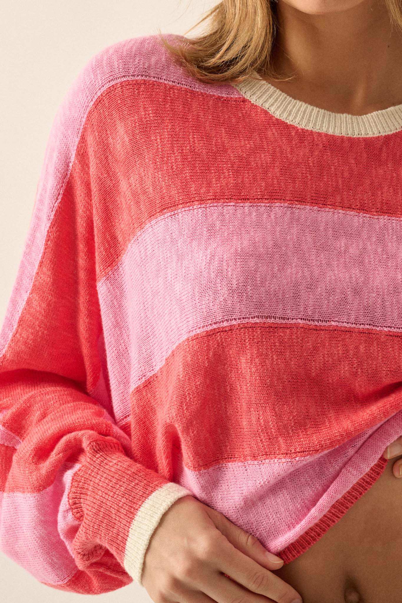 Get It Straight Colorblock Striped Slub-Knit Sweater - Image 17
