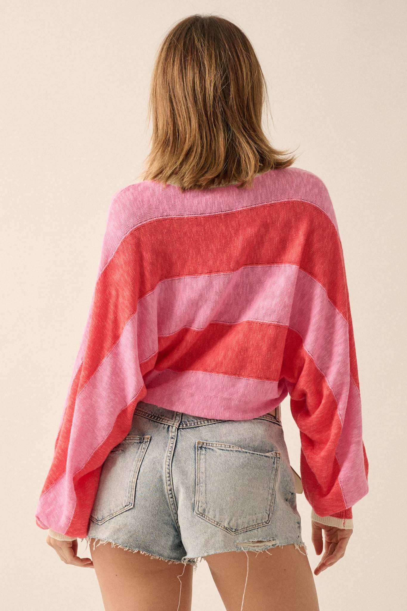 Get It Straight Colorblock Striped Slub-Knit Sweater - Image 20