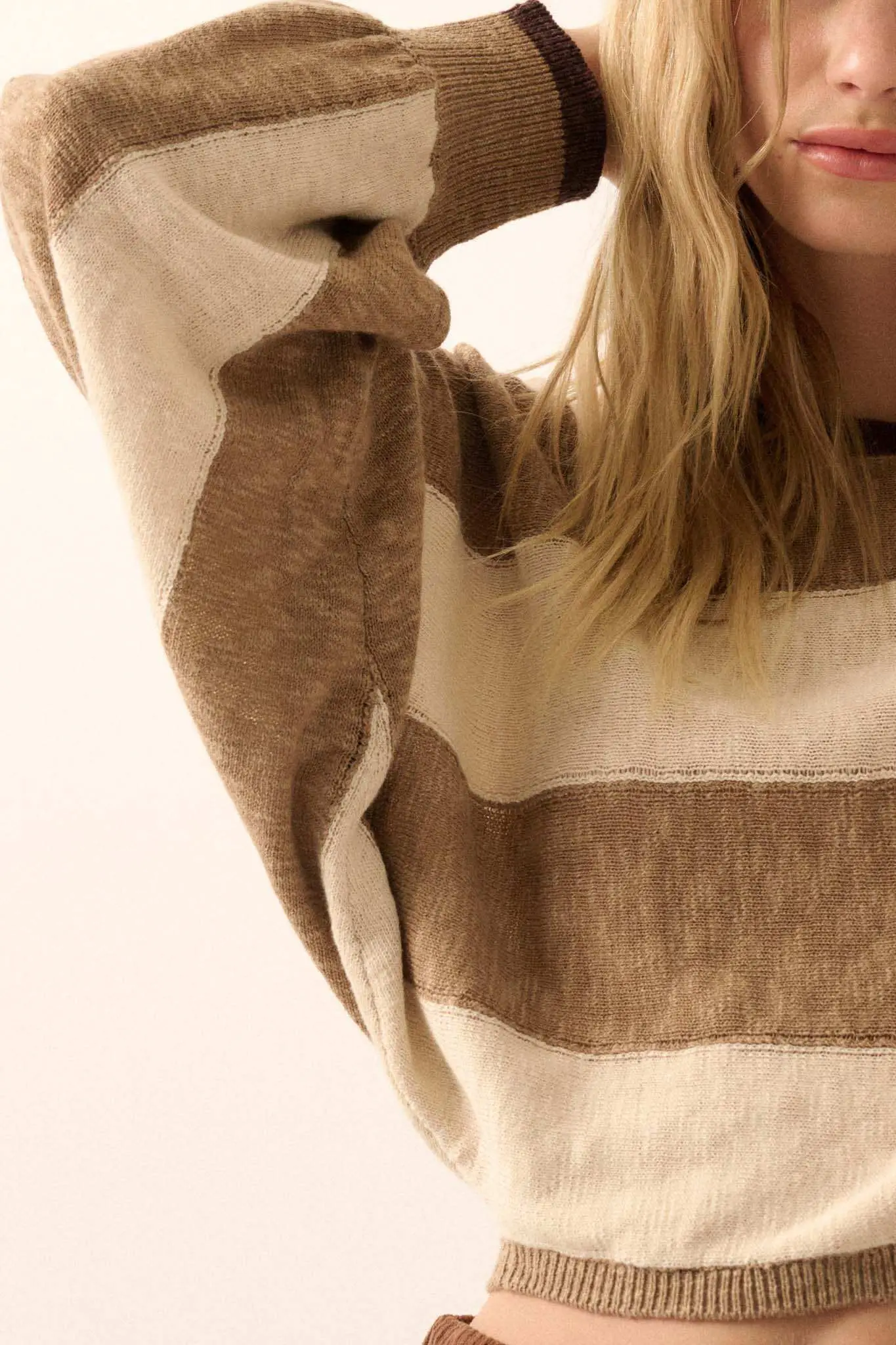 Get It Straight Colorblock Striped Slub-Knit Sweater - Image 7