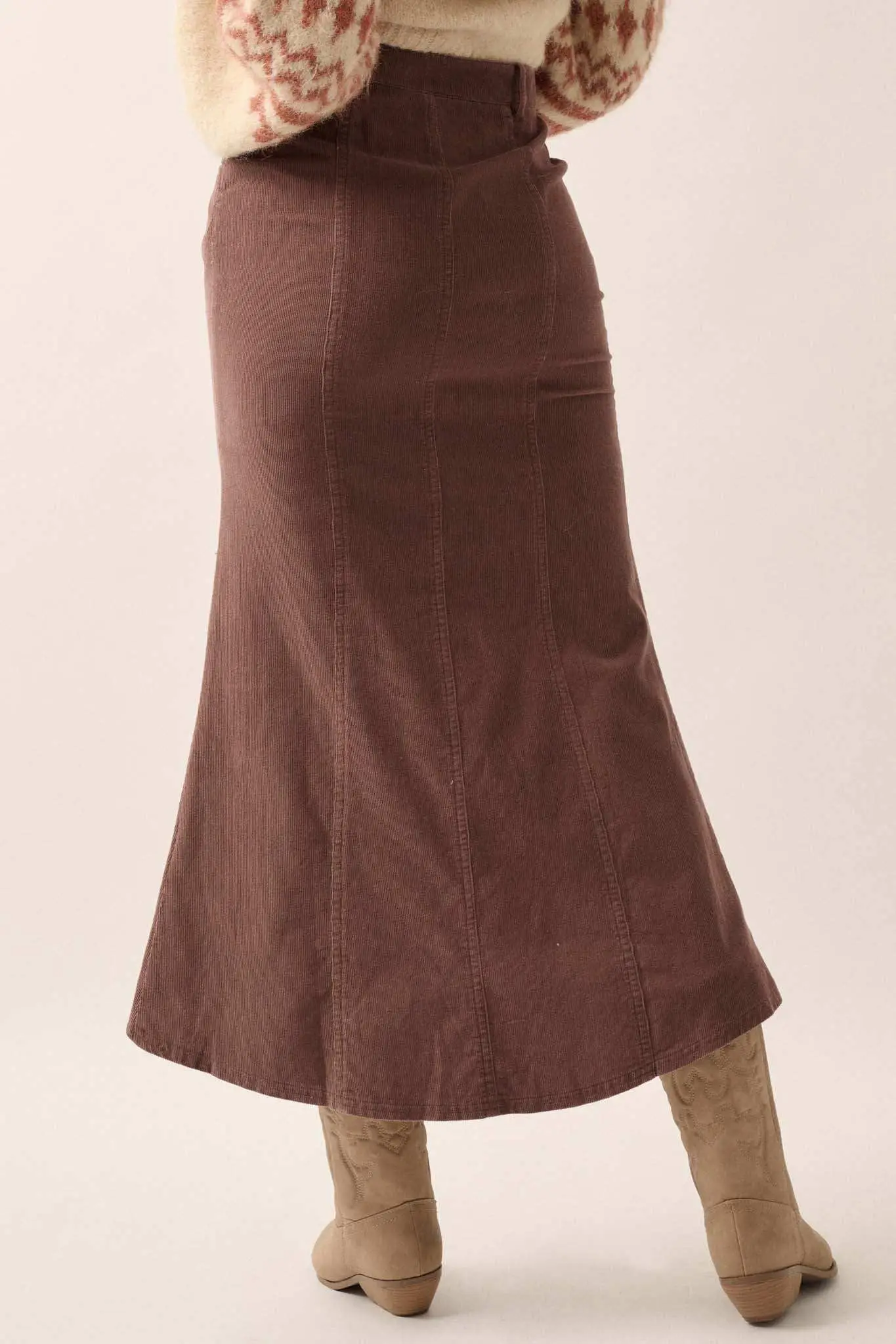 Giddy Up Corduroy High-Low Mermaid Skirt - Image 14
