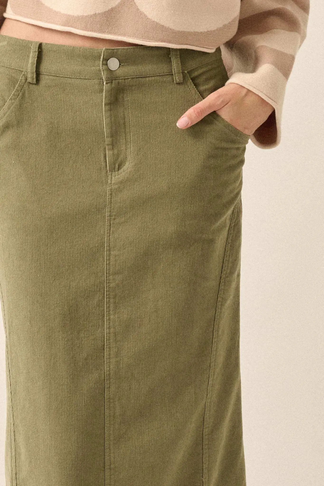 Giddy Up Corduroy High-Low Mermaid Skirt - Image 4