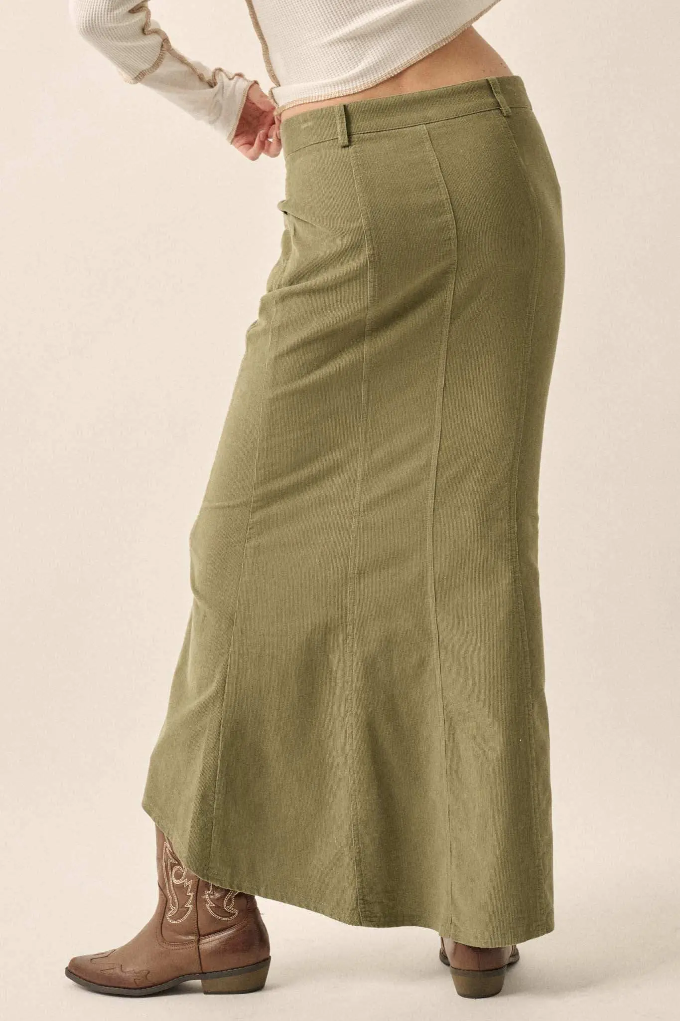 Giddy Up Corduroy High-Low Mermaid Skirt - Image 8